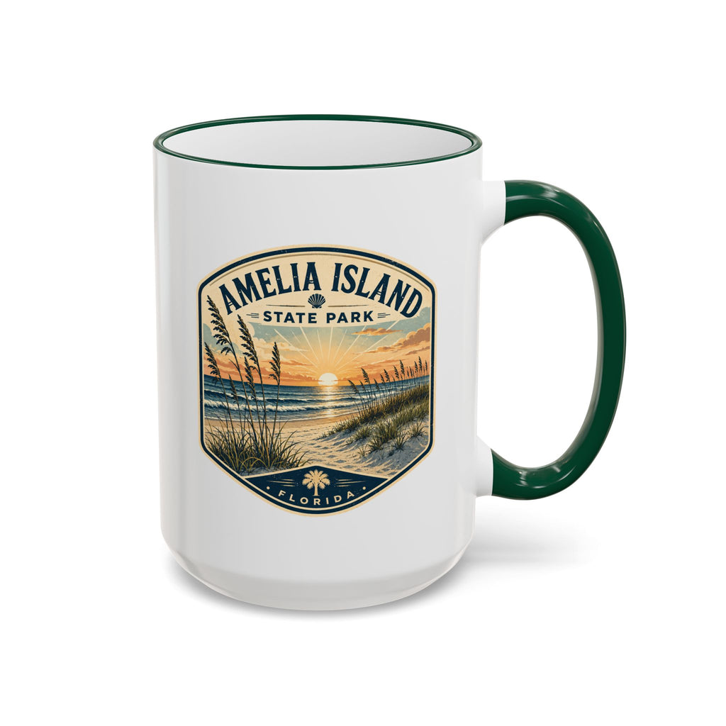 Amelia Island Vintage Mug — Accent Rim & Handle 11oz/15oz