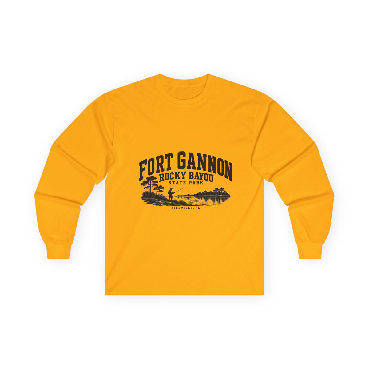 Fort Gannon Rocky Bayou State Park Logo- Long Sleeve Tee