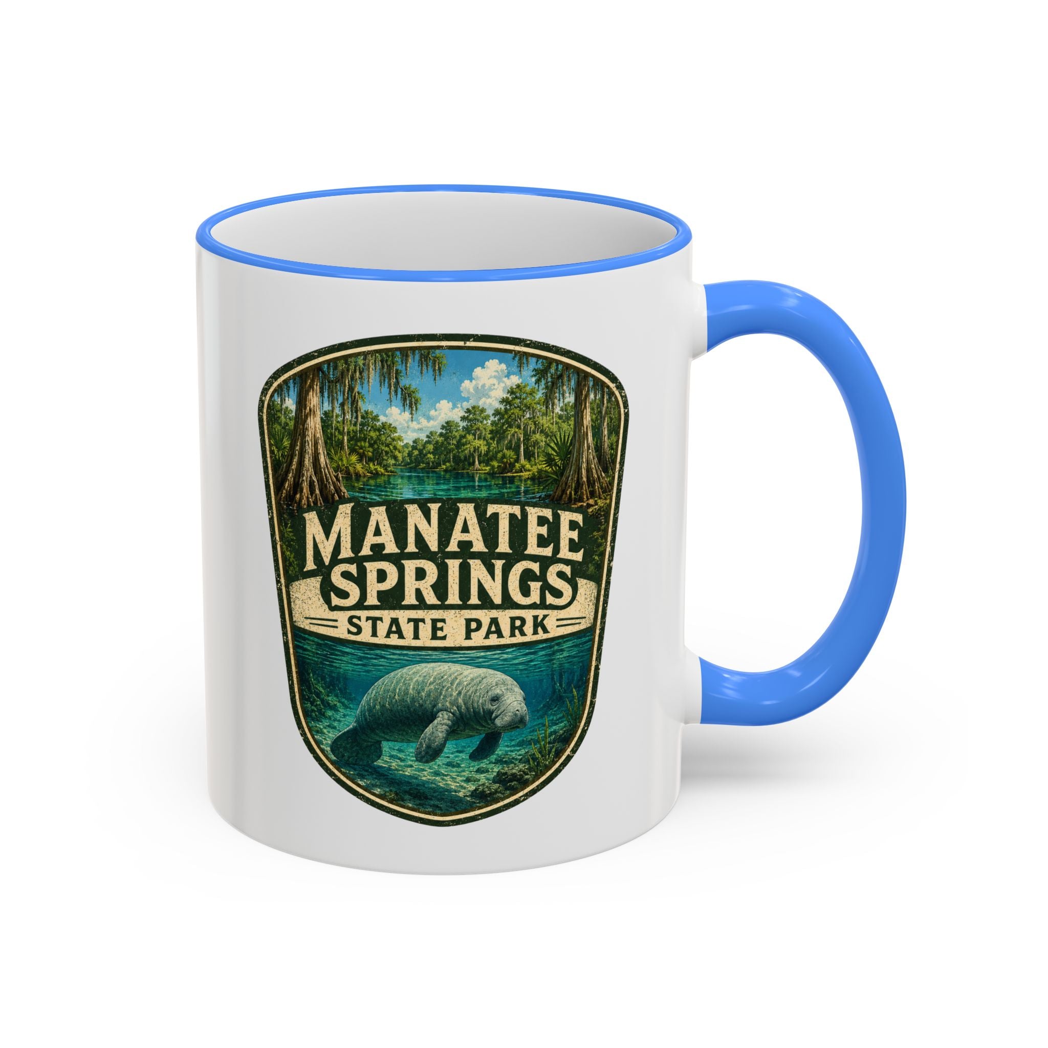 Manatee Springs Manatee Mug — Accent Rim & Handle 11oz/15oz