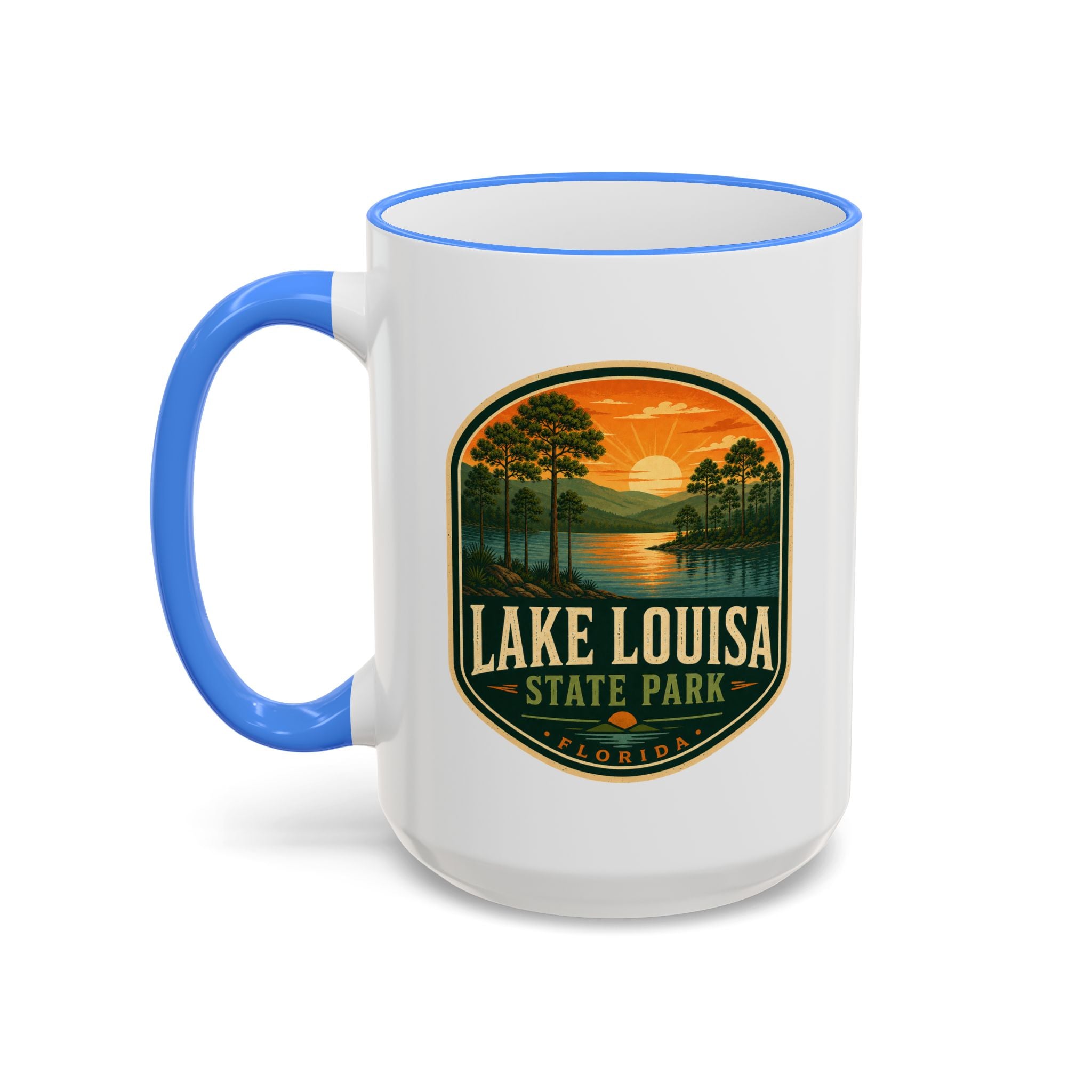 Lake Louisa Sunset Mug — Accent Rim & Handle 11oz/15oz