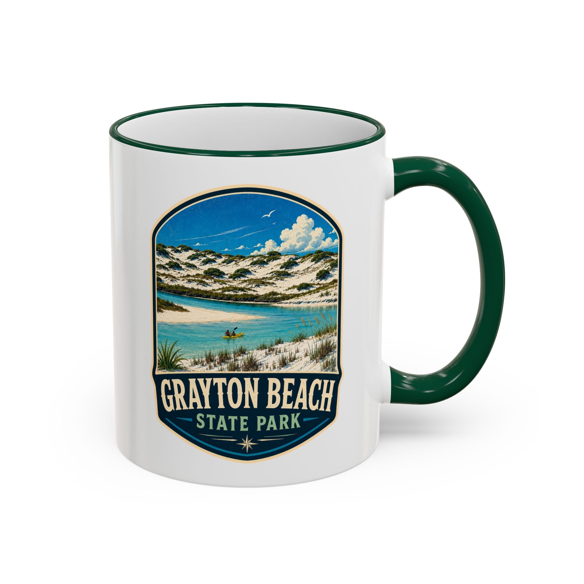 Grayton Beach Vintage Mug — Accent Rim & Handle 11oz/15oz