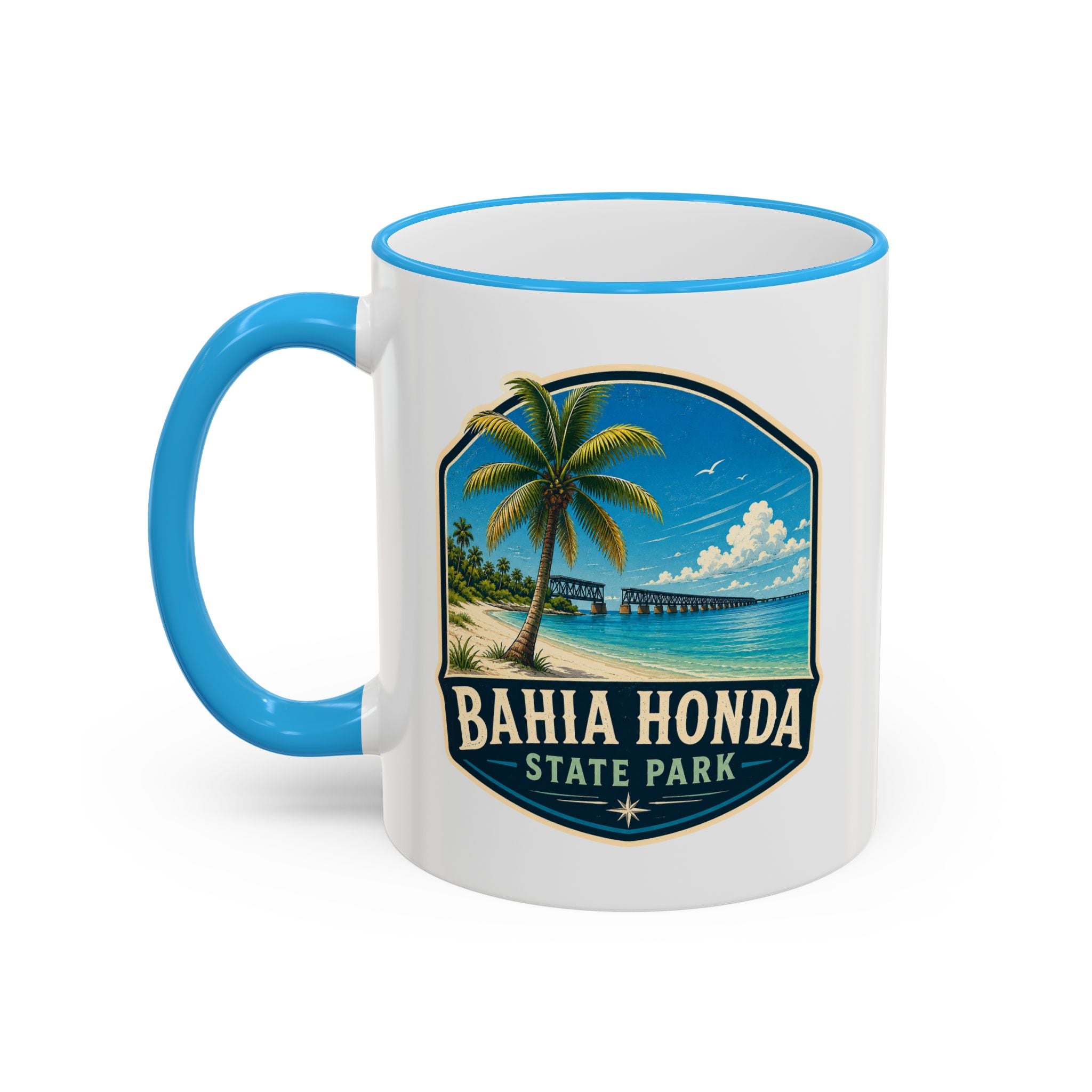 Bahia Honda Vintage Mug — Accent Rim & Handle 11oz/15oz