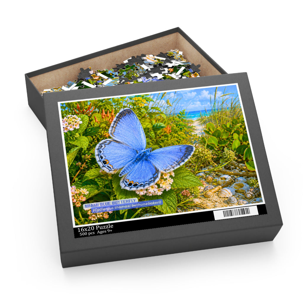 Miami Blue Butterfly Puzzle – Scenic Nature Jigsaw (120/252/500 pcs)