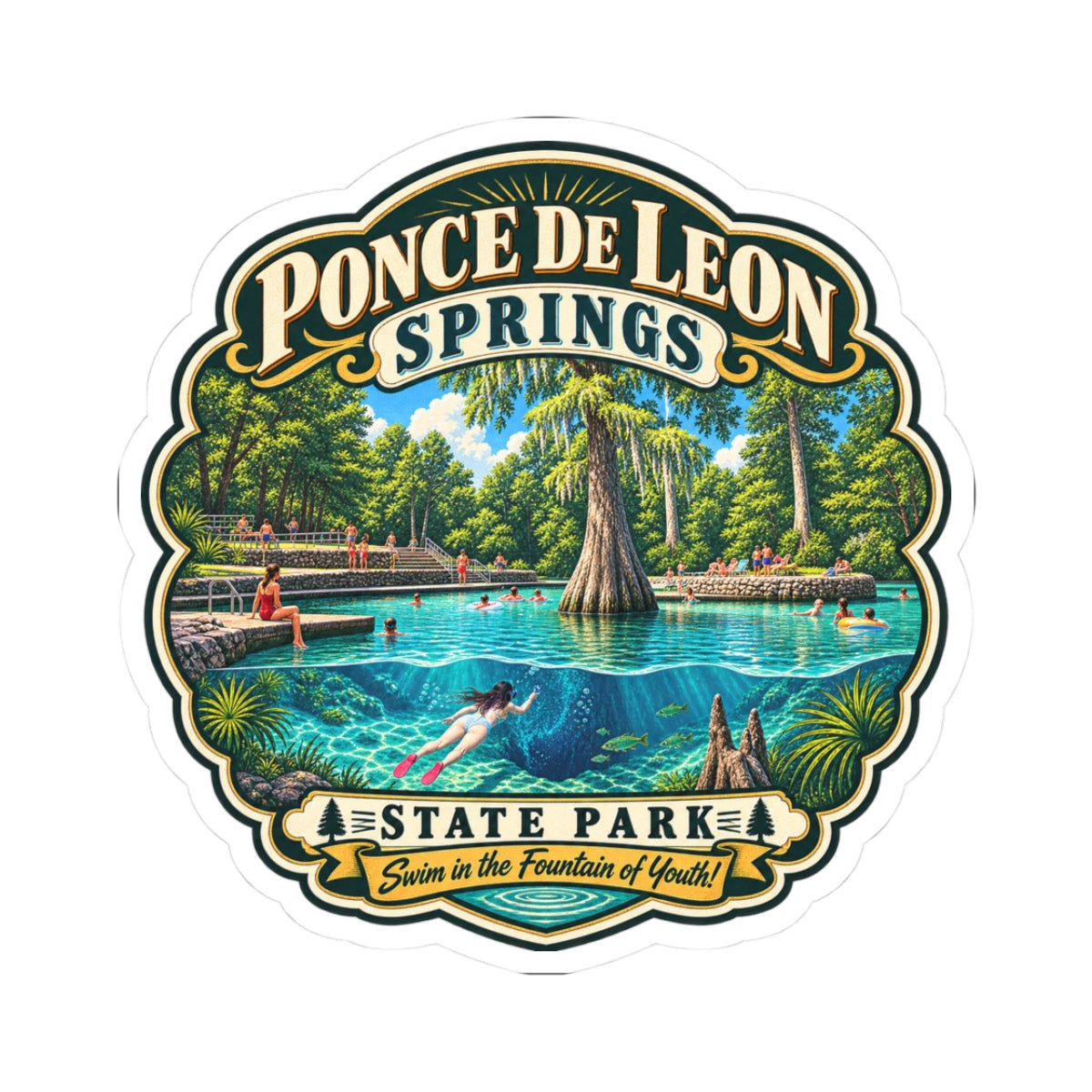 Ponce de Leon Springs State Park Sticker — Vintage Travel Outdoor Decal