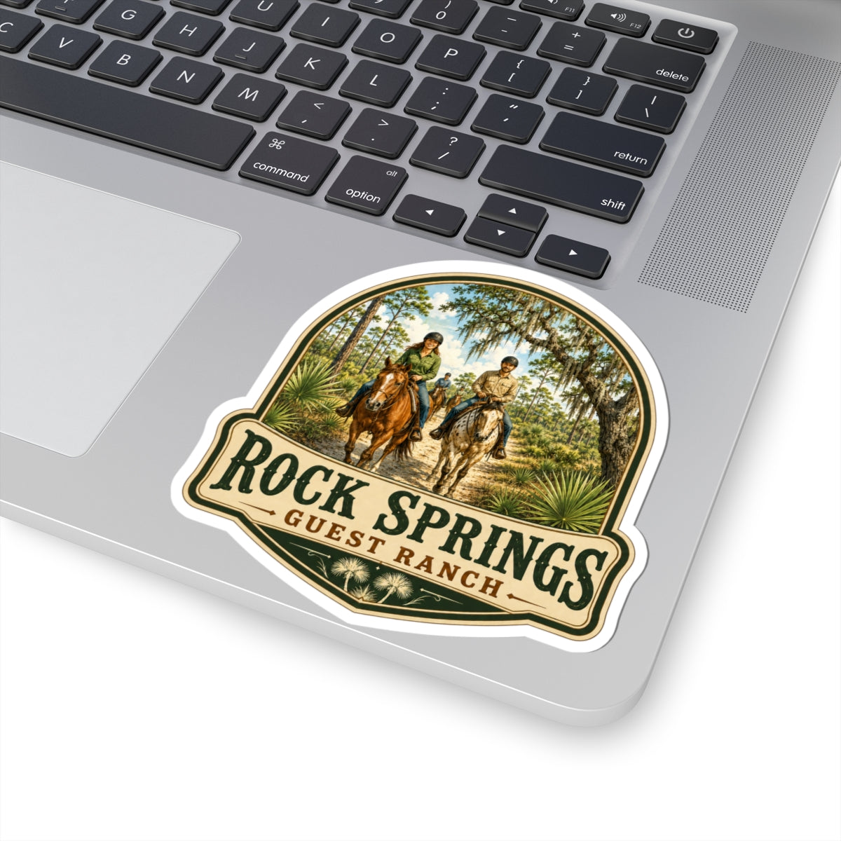 Rock Springs Guest Ranch Vintage Horseback Sticker — Kiss-Cut Vinyl Decal
