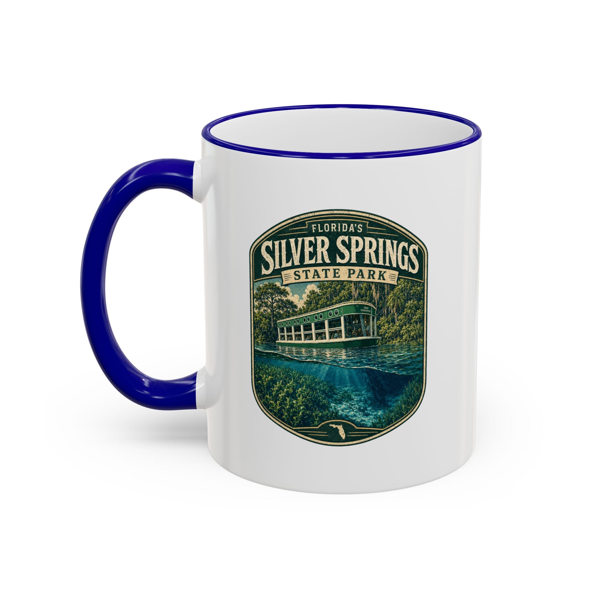 Silver Springs Vintage Mug — Accent Rim & Handle 11oz/15oz