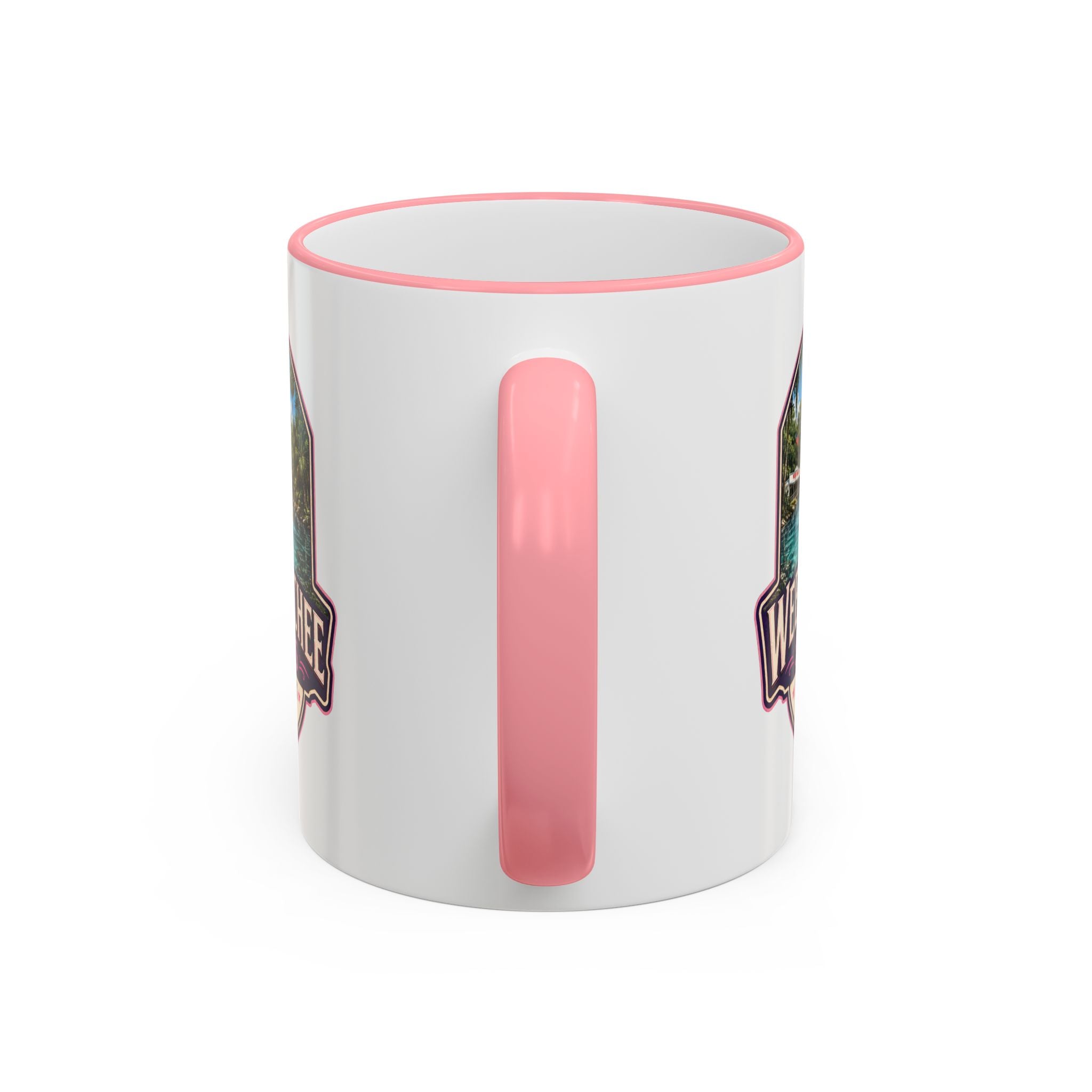 Weeki Wachee Vintage Mug Pink — Accent Rim & Handle 11oz/15oz