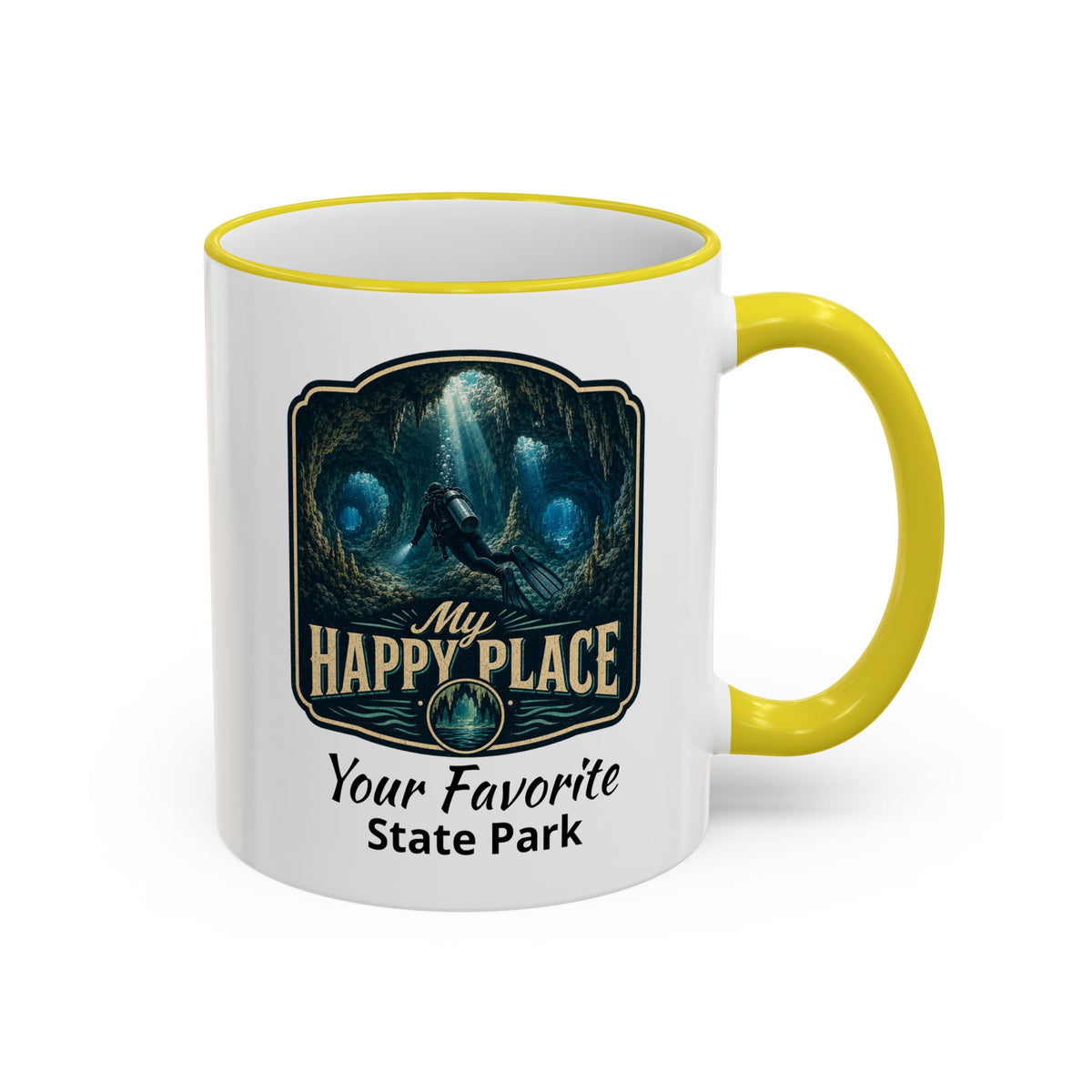 CUSTOMIZABLE Scuba Cave Accent Rim & Handle 11oz/15oz