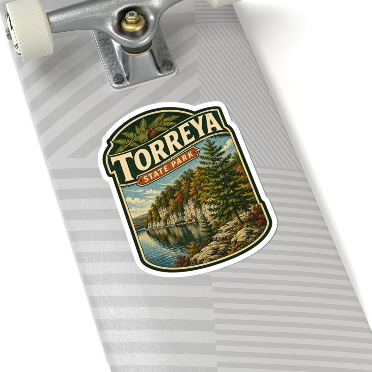 Torreya State Park Vintage Landscape Kiss-Cut Sticker