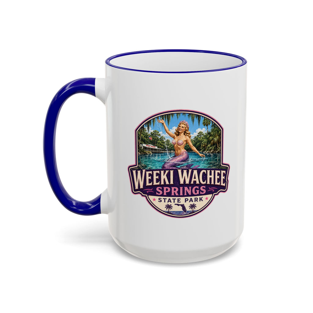 Weeki Wachee Vintage Mug Pink — Accent Rim & Handle 11oz/15oz