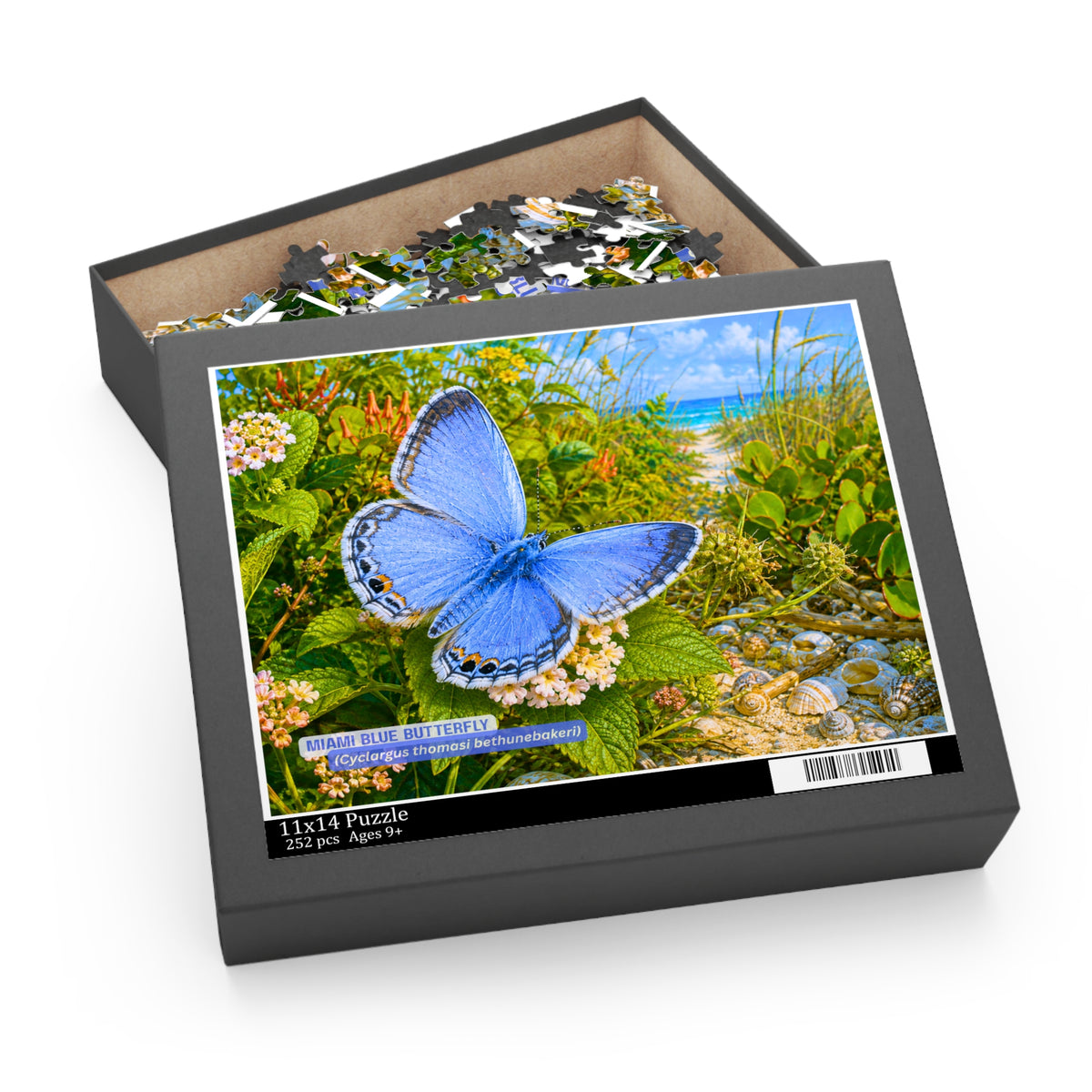 Miami Blue Butterfly Puzzle – Scenic Nature Jigsaw (120/252/500 pcs)