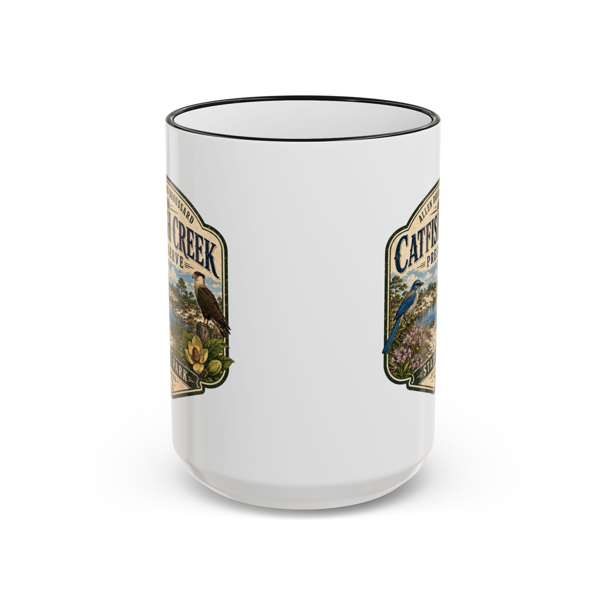 Catfish Creek Vintage Mug — Accent Rim & Handle 11oz/15oz
