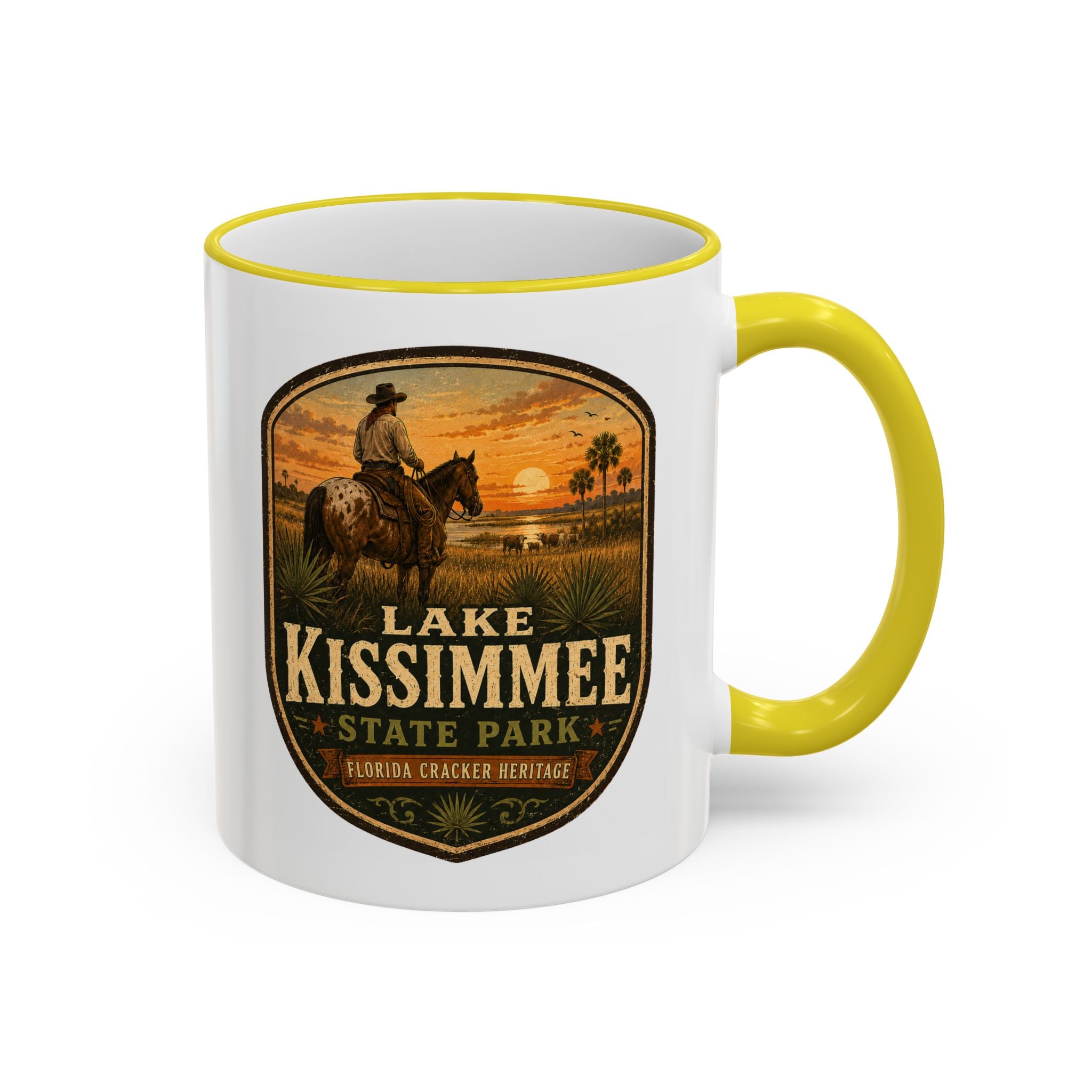 Lake Kissimmee Sunset Mug — Accent Rim & Handle 11oz/15oz