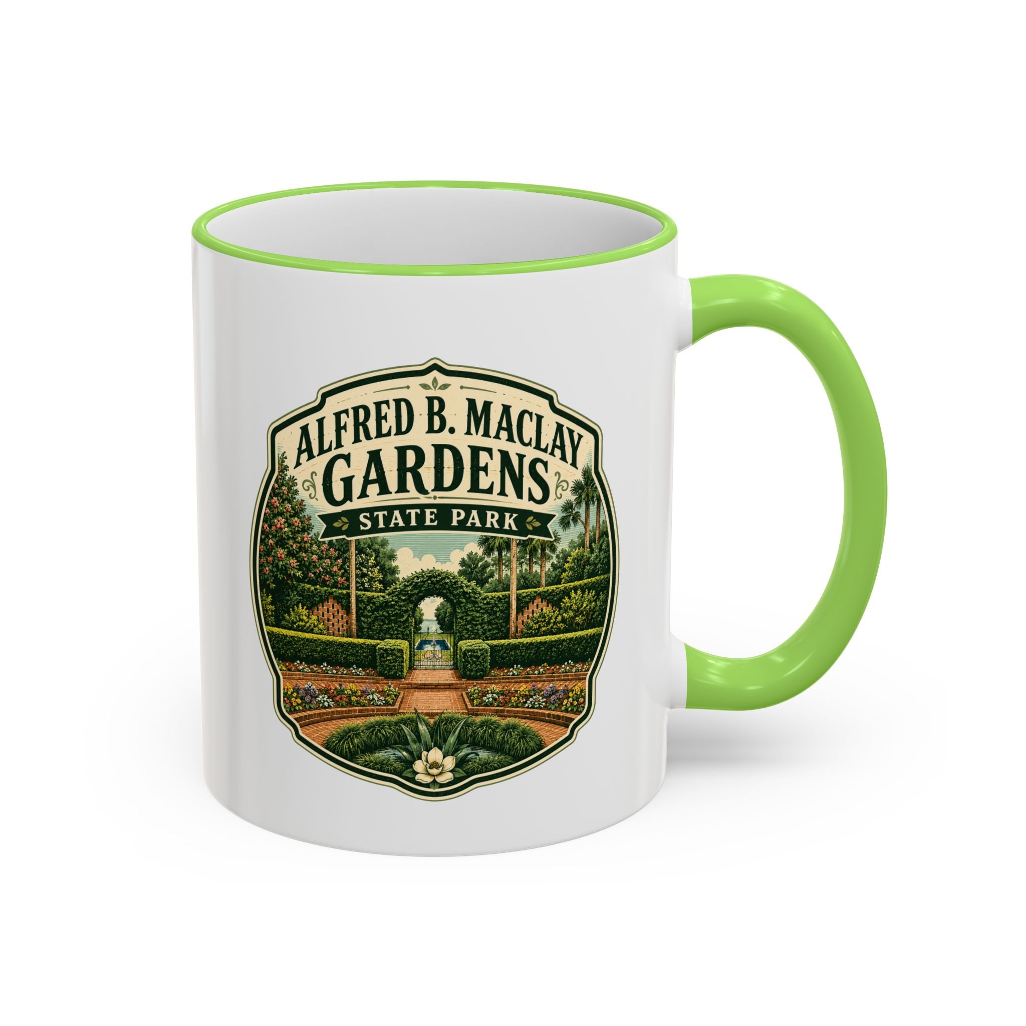Maclay Gardens Vintage Mug — Accent Rim & Handle 11oz/15oz