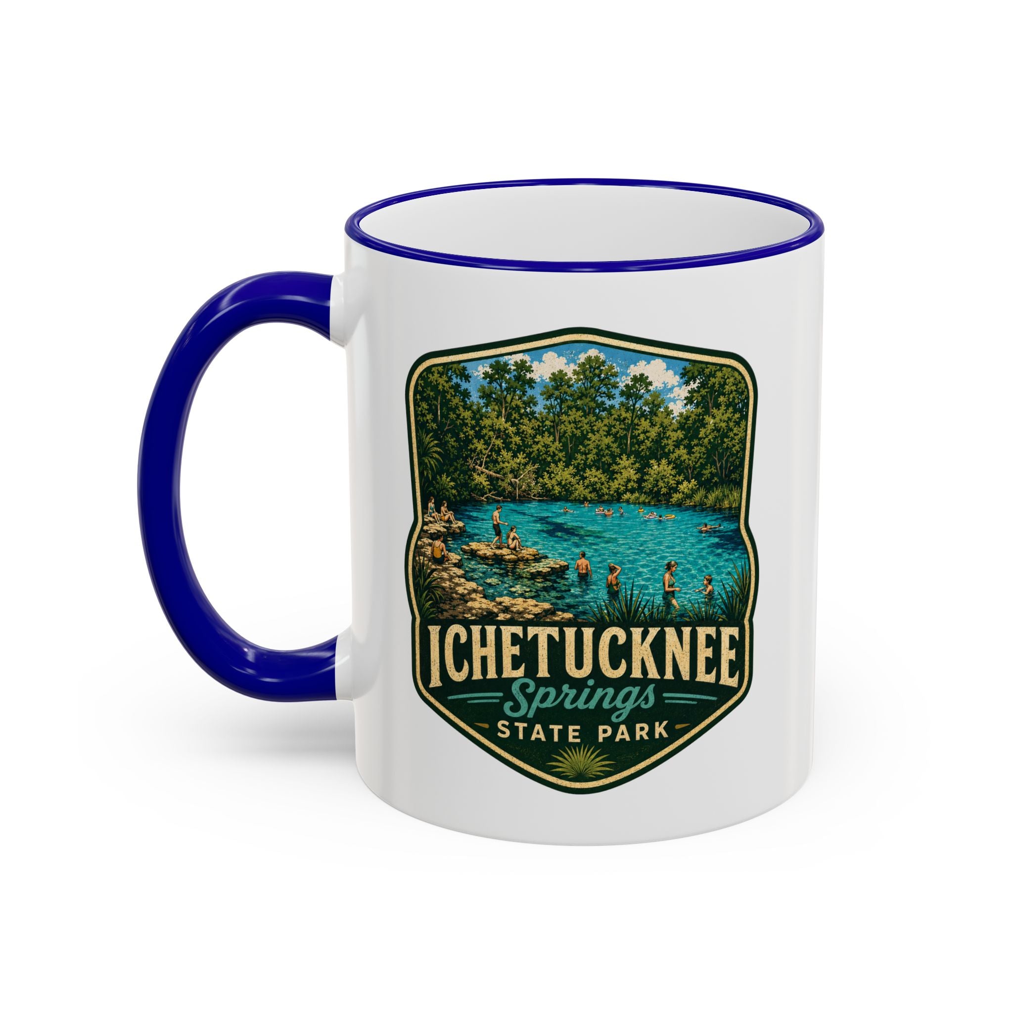 Ichetucknee Springs Vintage Mug — Accent Rim & Handle 11oz/15oz