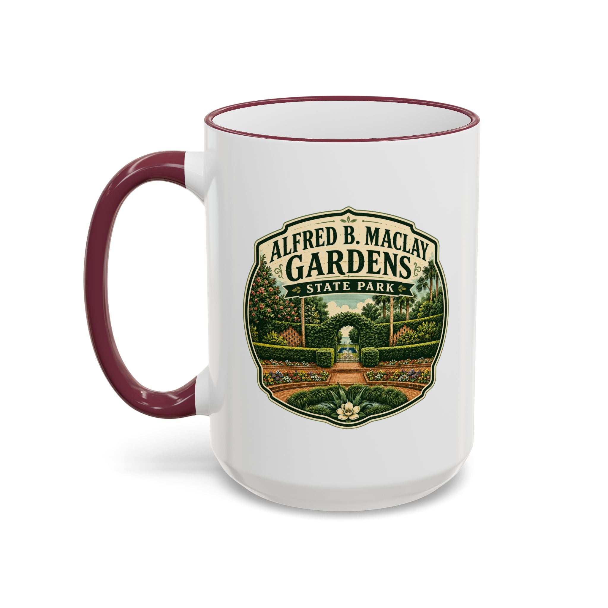 Maclay Gardens Vintage Mug — Accent Rim & Handle 11oz/15oz