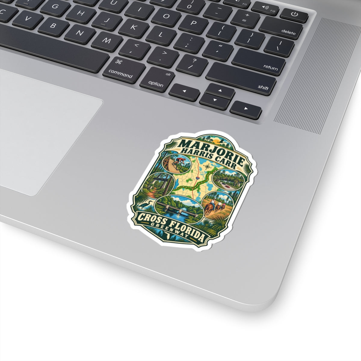 Cross Florida Greenway Sticker — Marjorie Harris Carr Trail Illustration