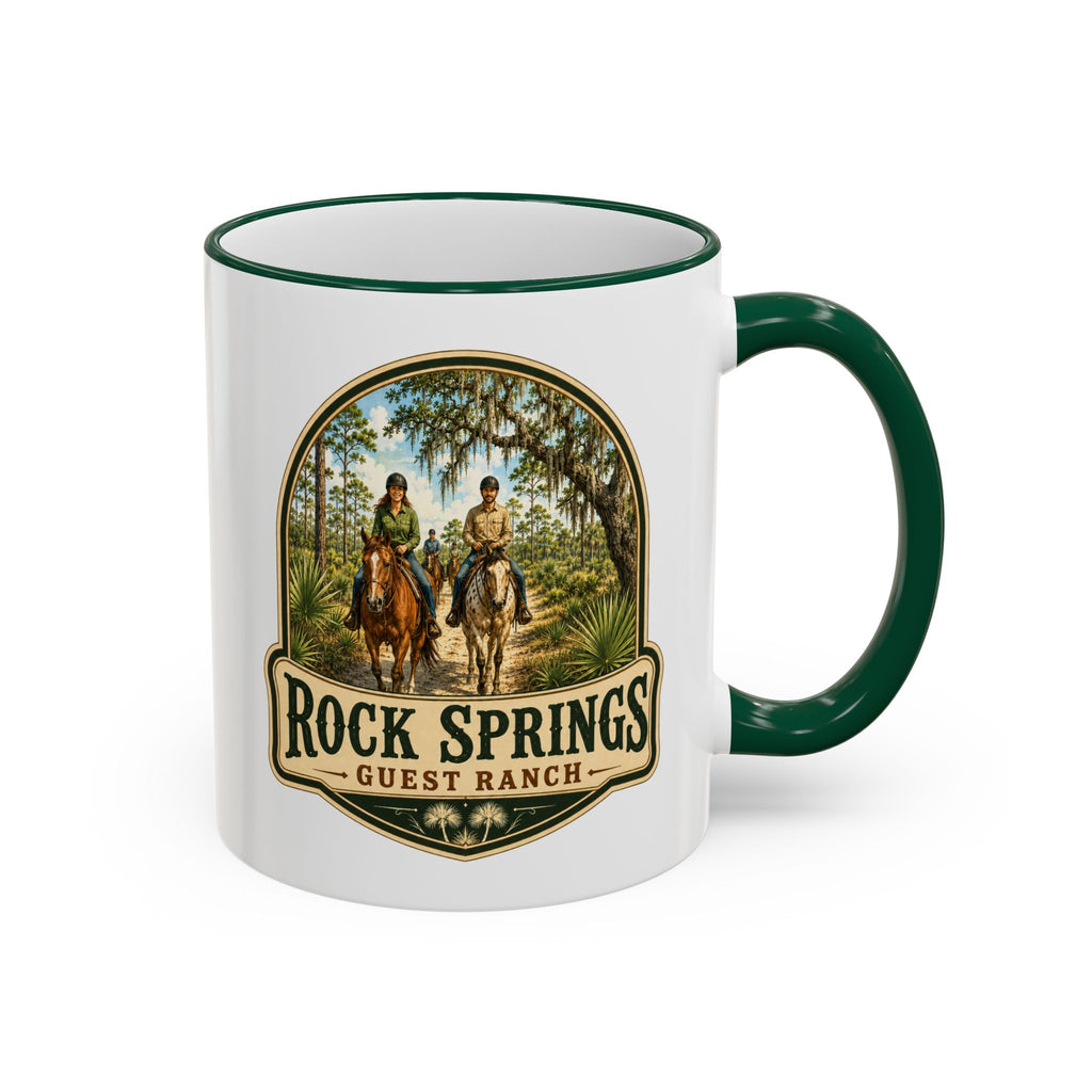 Rock Springs Guest Ranch Vintage Mug — Accent Rim & Handle 11oz/15oz