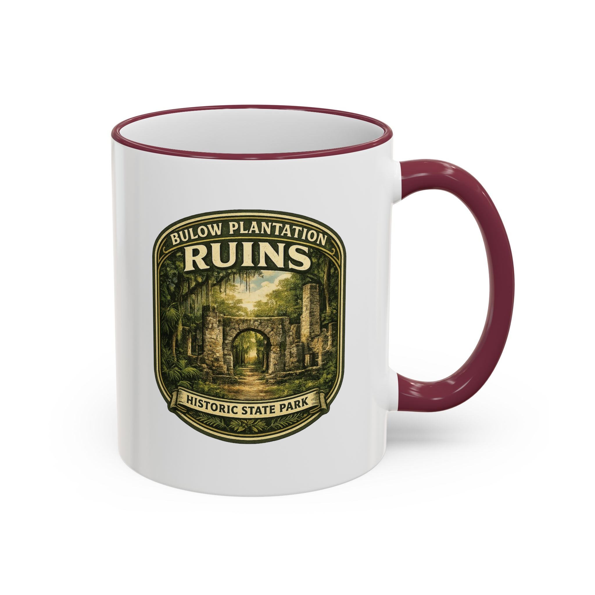 Bulow Ruins Vintage Mug — Accent Rim & Handle 11oz/15oz