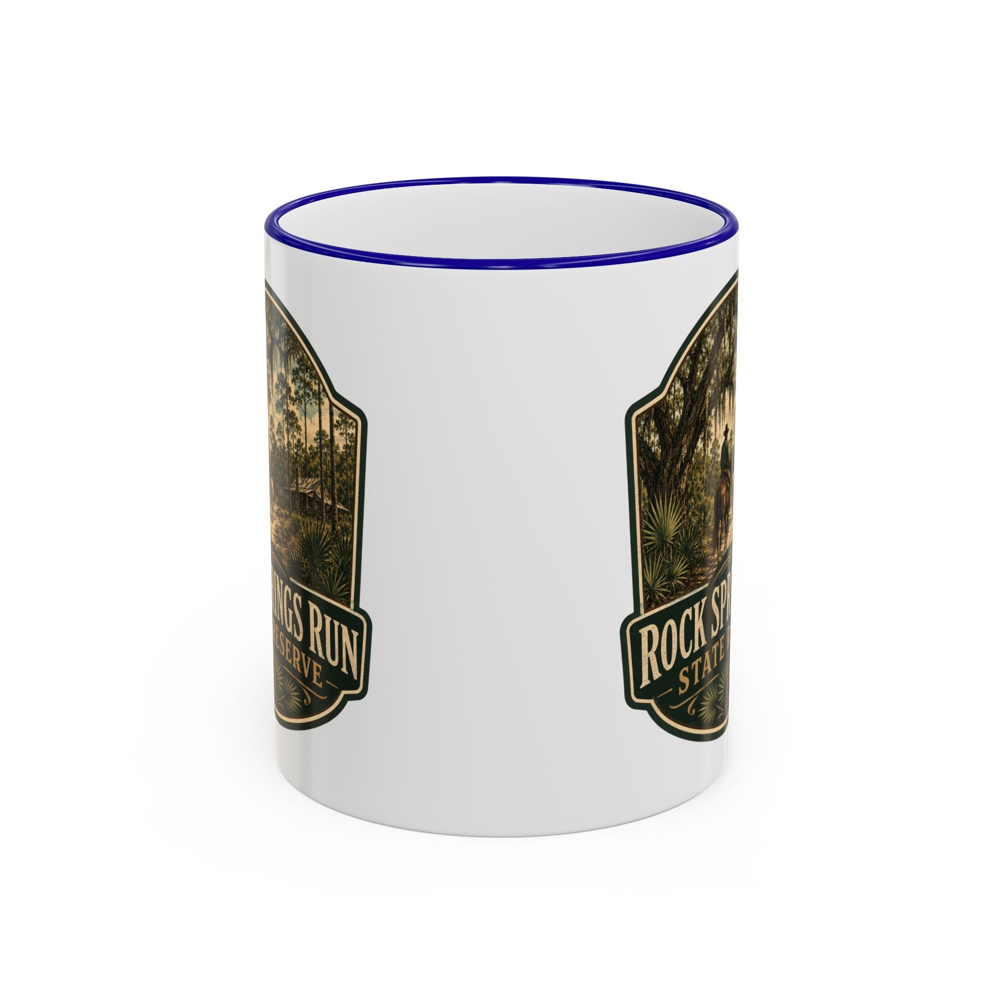 Rock Springs Run Vintage Mug — Accent Rim & Handle 11oz/15oz