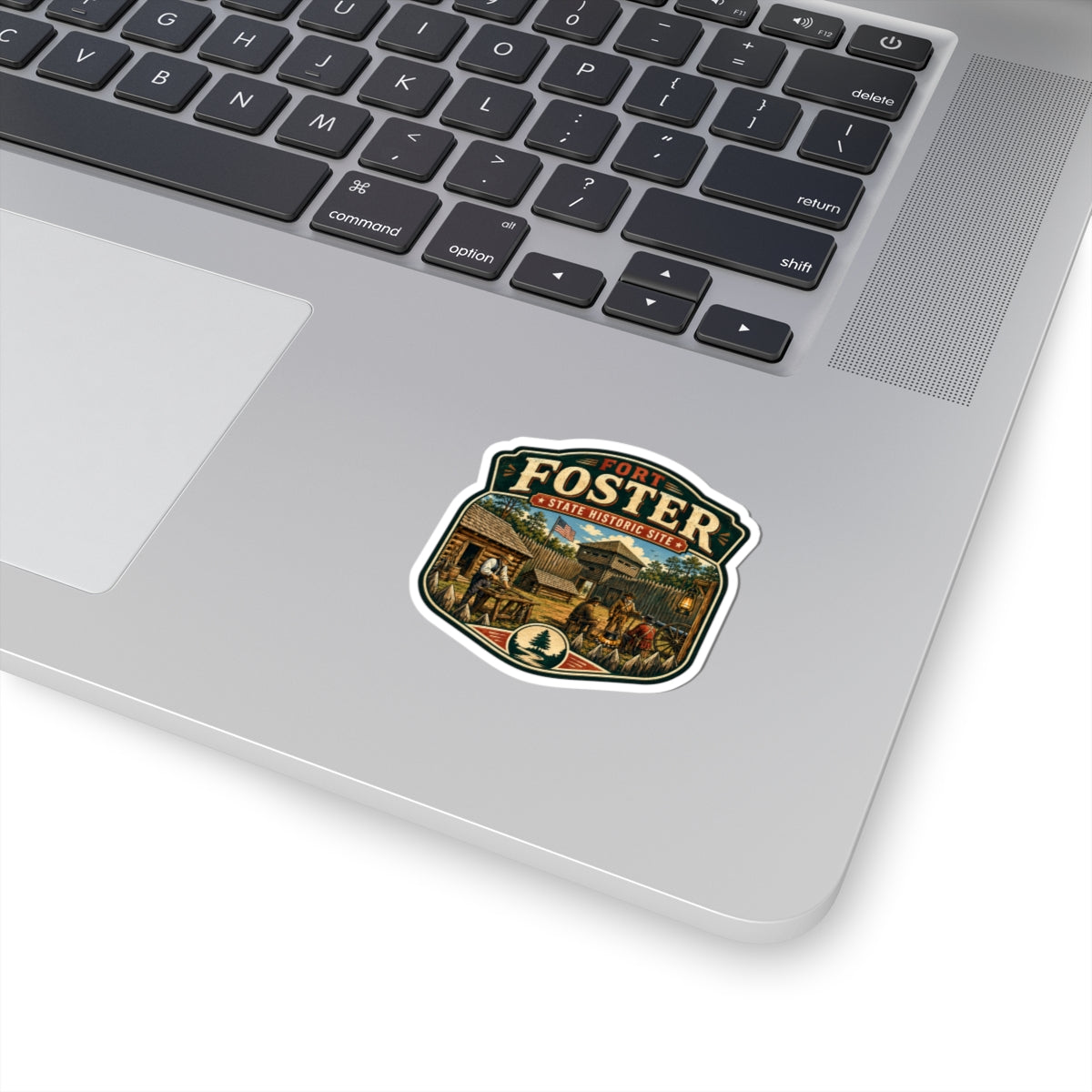 Fort Foster Historic Site Kiss-Cut Sticker — Vintage Fort Illustration