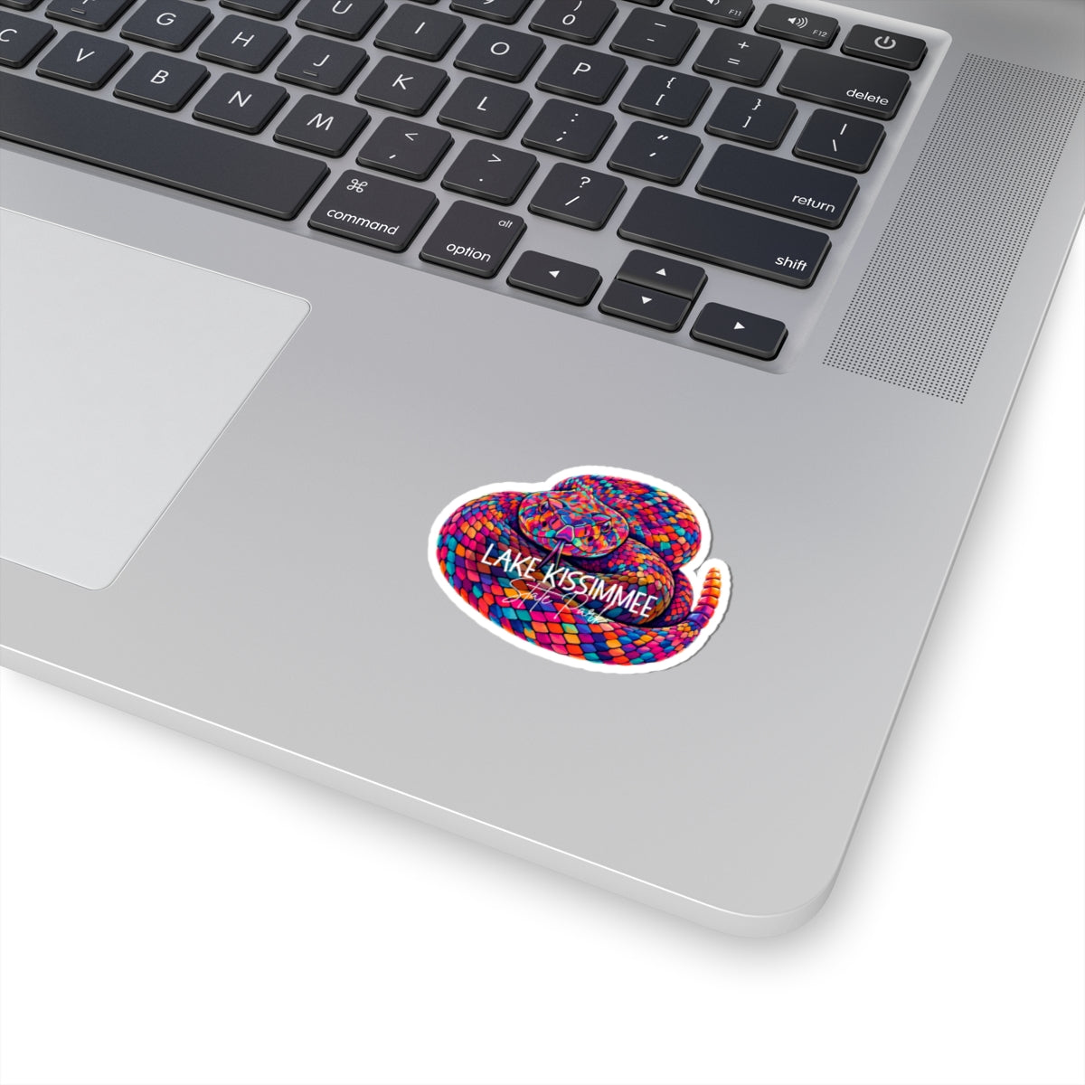 Lake Kissimmee Rattlesnake Sticker — Colorful Coiled Snake Kiss-Cut Decal
