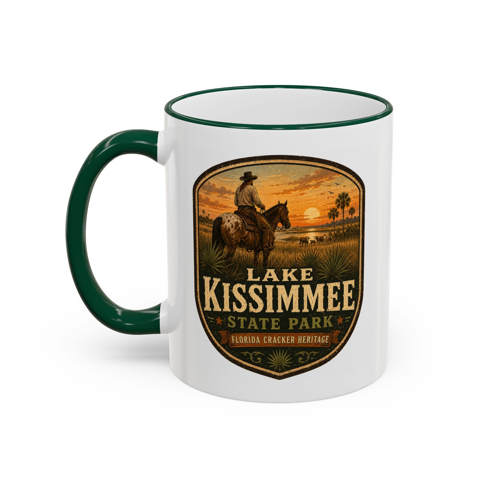 Lake Kissimmee Sunset Mug — Accent Rim & Handle 11oz/15oz