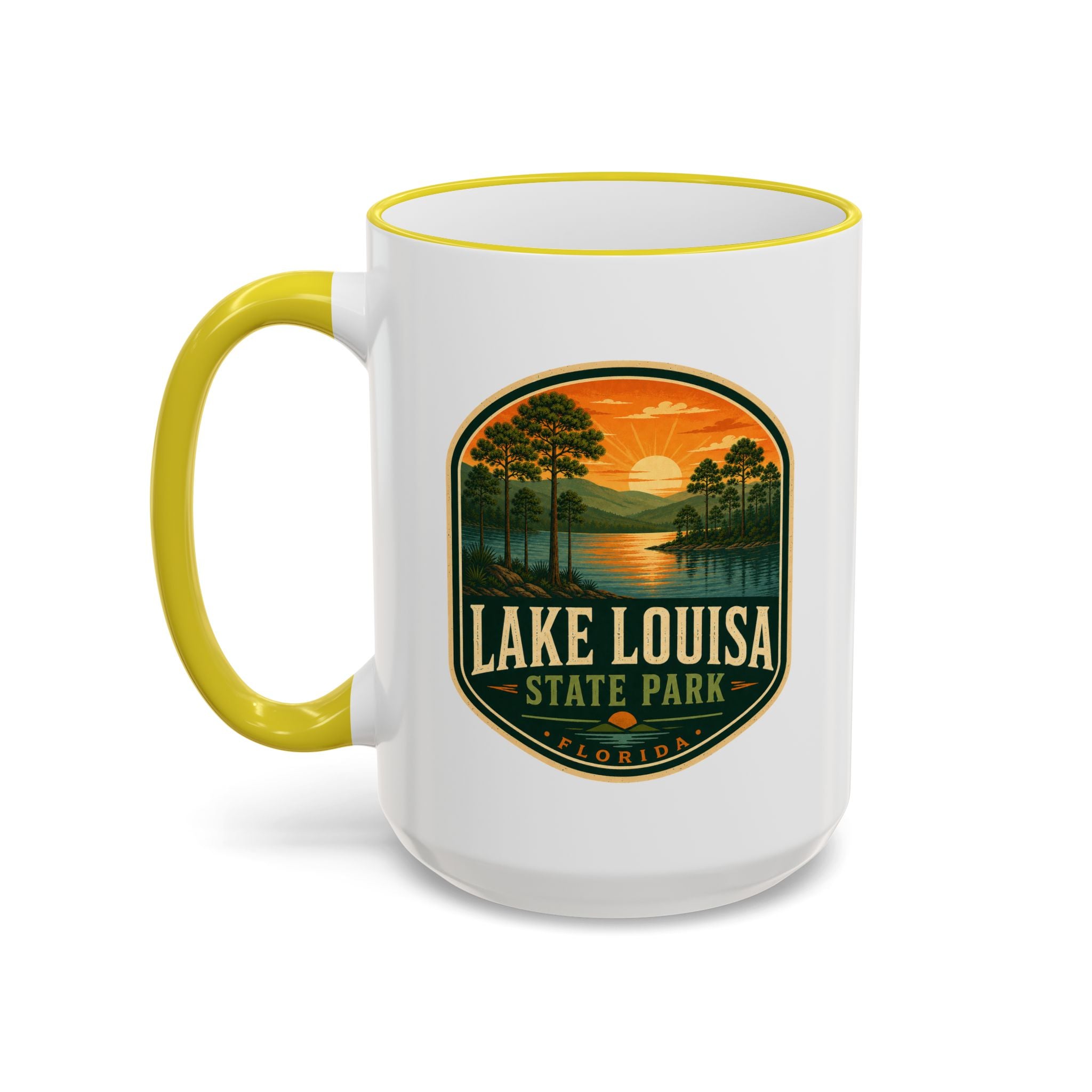 Lake Louisa Sunset Mug — Accent Rim & Handle 11oz/15oz