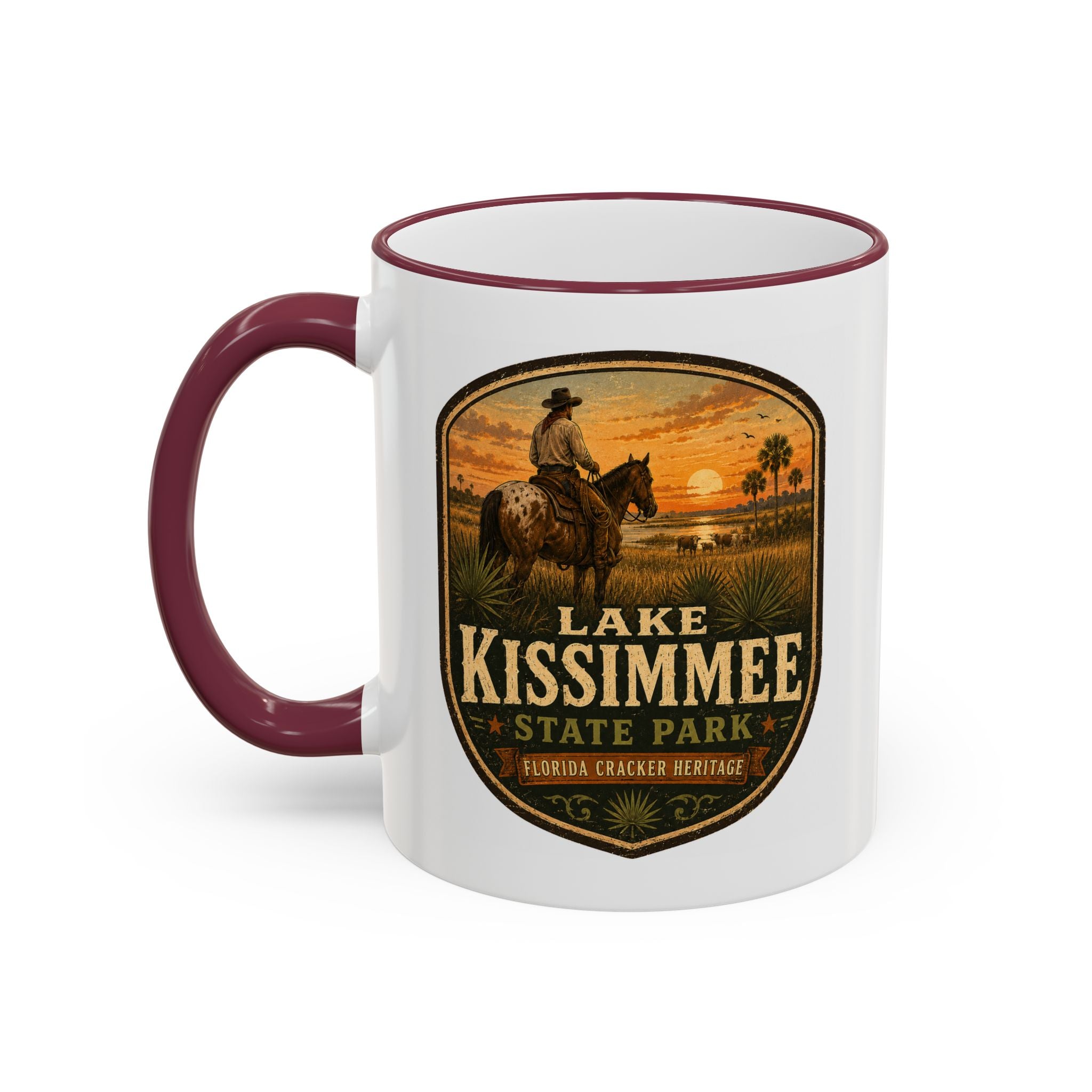Lake Kissimmee Sunset Mug — Accent Rim & Handle 11oz/15oz