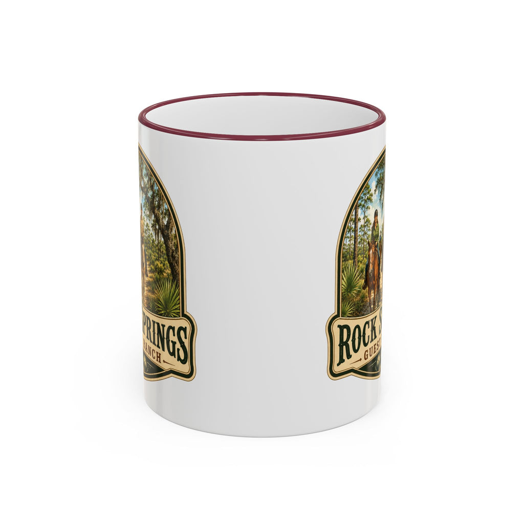 Rock Springs Guest Ranch Vintage Mug — Accent Rim & Handle 11oz/15oz