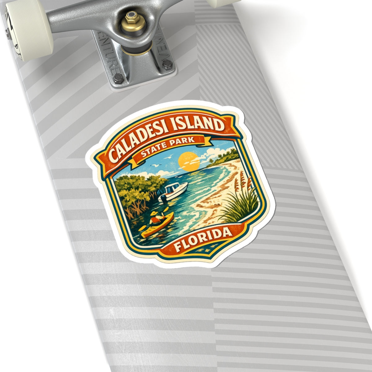 Caladesi Island State Park Florida Sticker — Retro Beach Badge Kiss-Cut