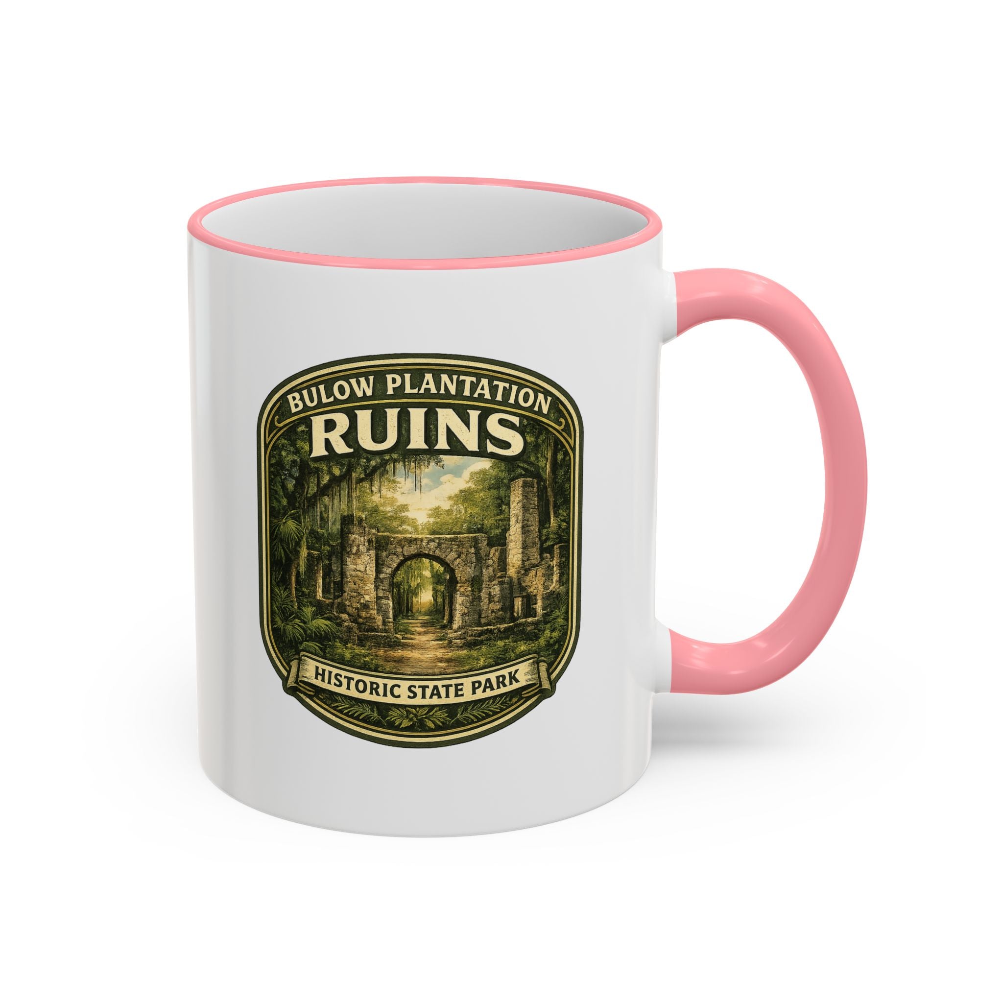 Bulow Ruins Vintage Mug — Accent Rim & Handle 11oz/15oz