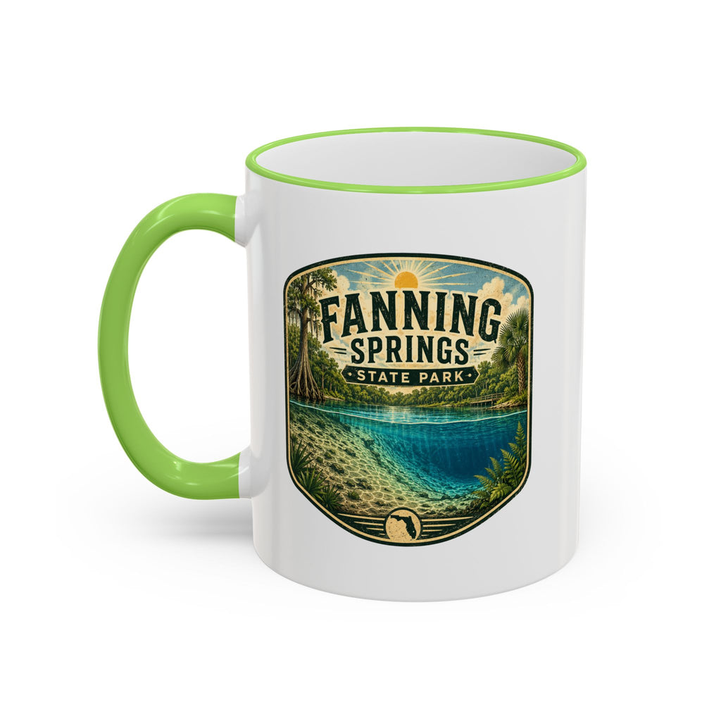 Fanning Springs Vintage Mug — Accent Rim & Handle 11oz/15oz