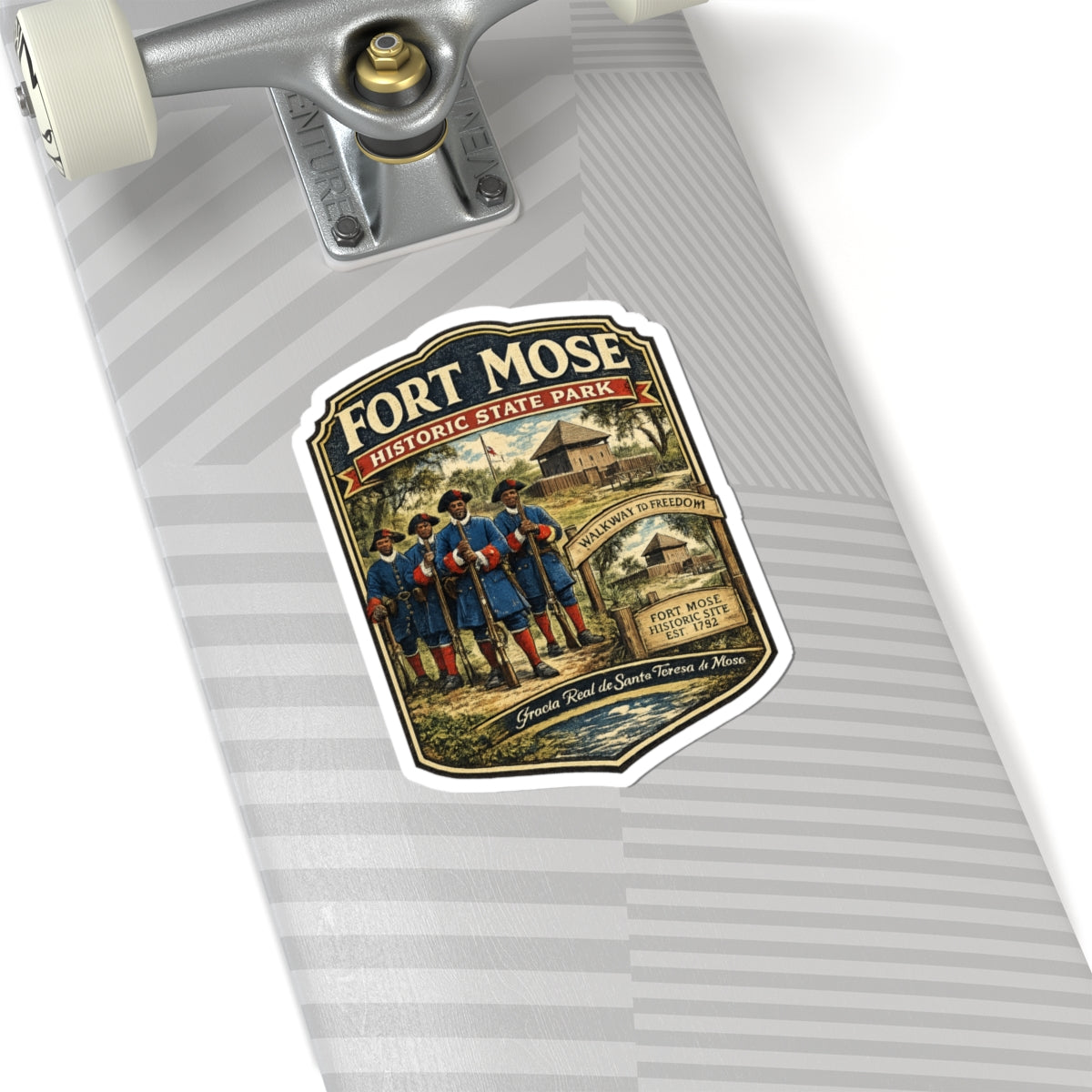 Fort Mose Historic State Park Sticker — Vintage Walkway to Freedom Kiss-Cut Sticker