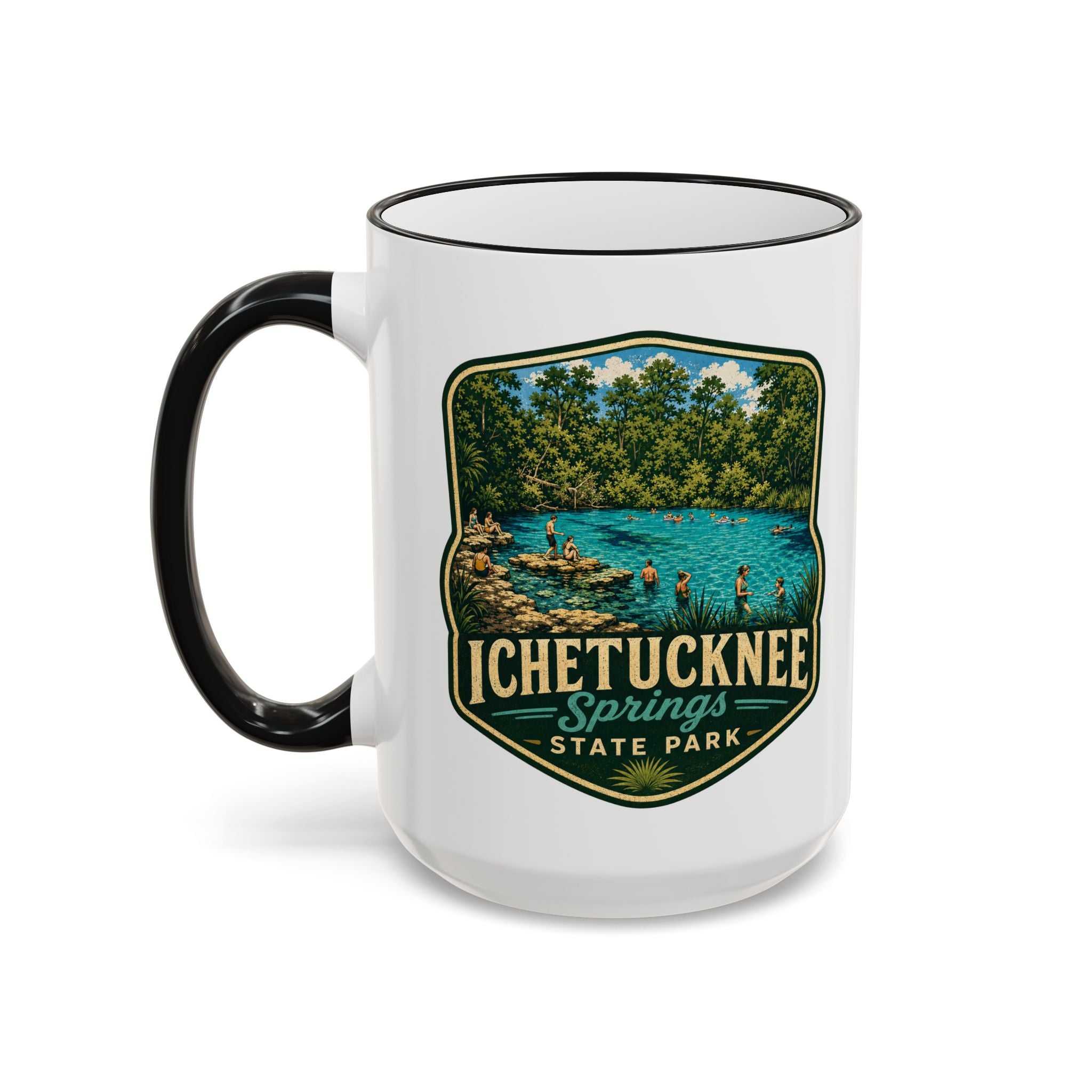 Ichetucknee Springs Vintage Mug — Accent Rim & Handle 11oz/15oz