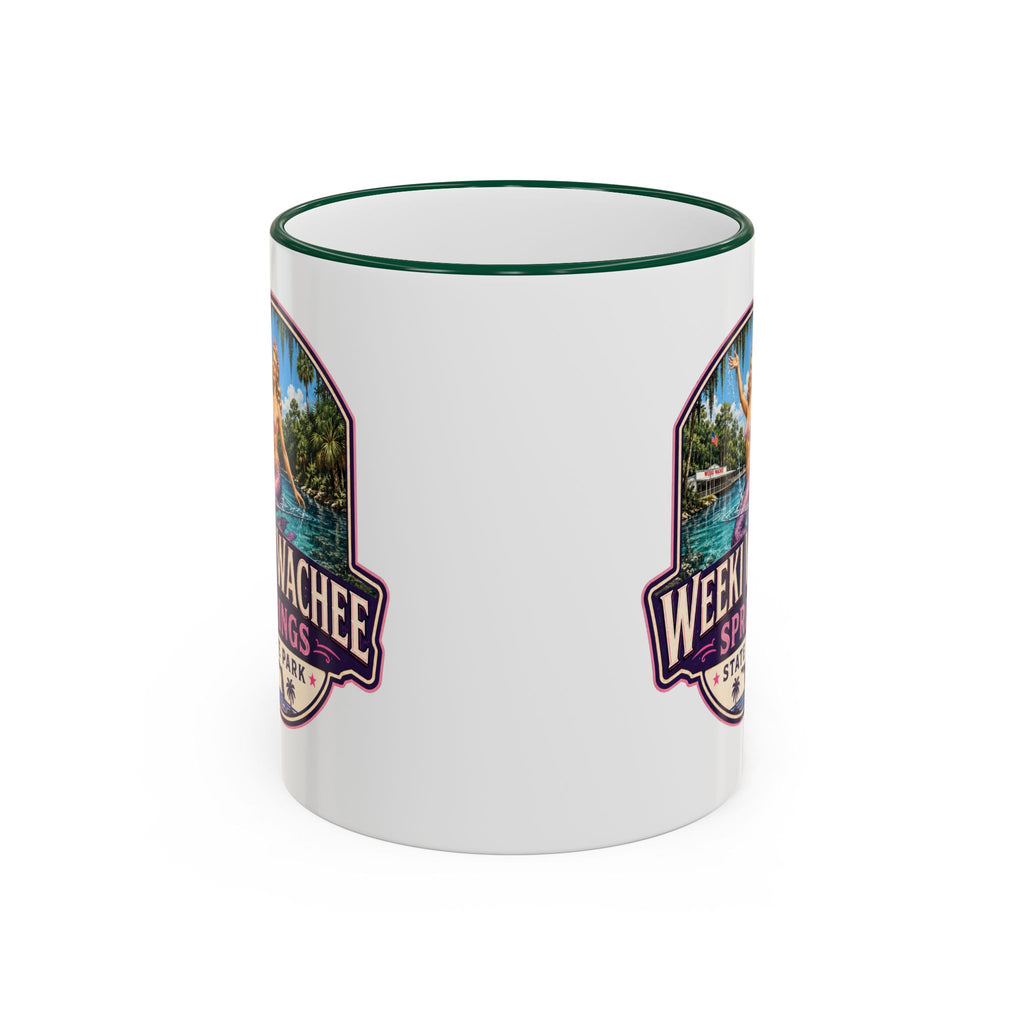 Weeki Wachee Vintage Mug Pink — Accent Rim & Handle 11oz/15oz