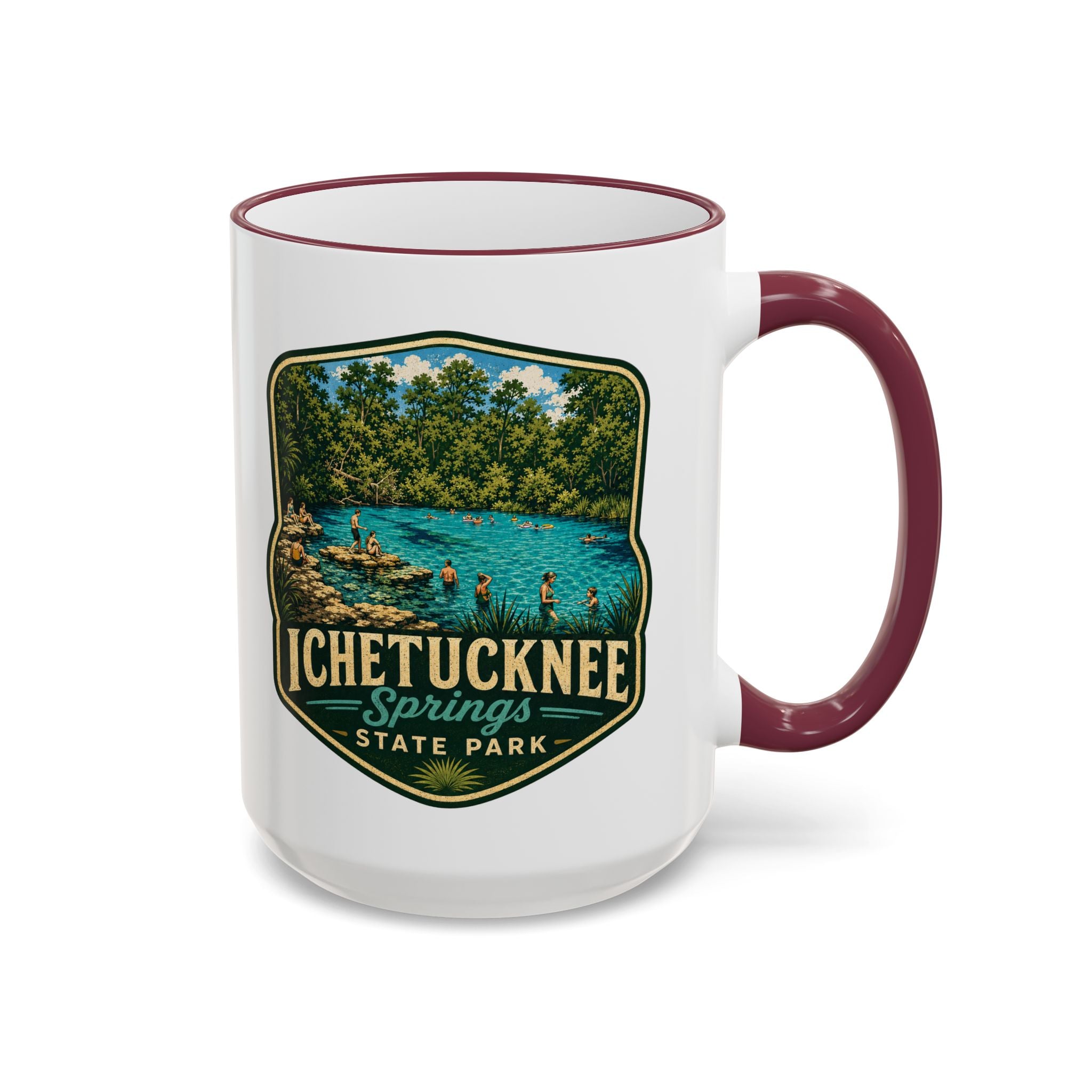 Ichetucknee Springs Vintage Mug — Accent Rim & Handle 11oz/15oz