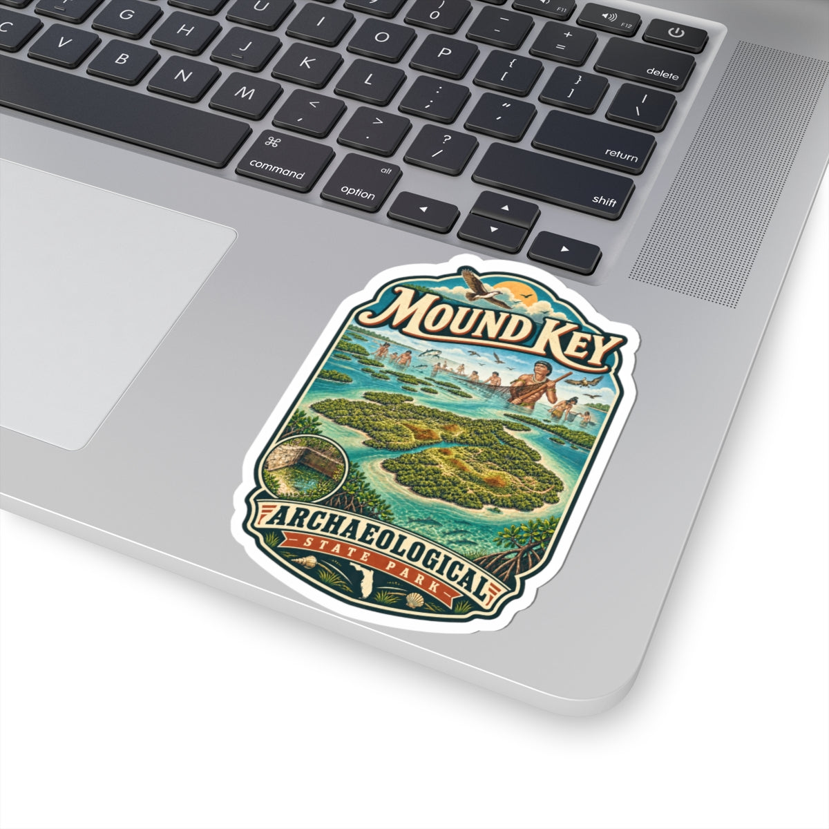 Mound Key Archaeological State Park Sticker — Vintage Map Kiss-Cut Sticker