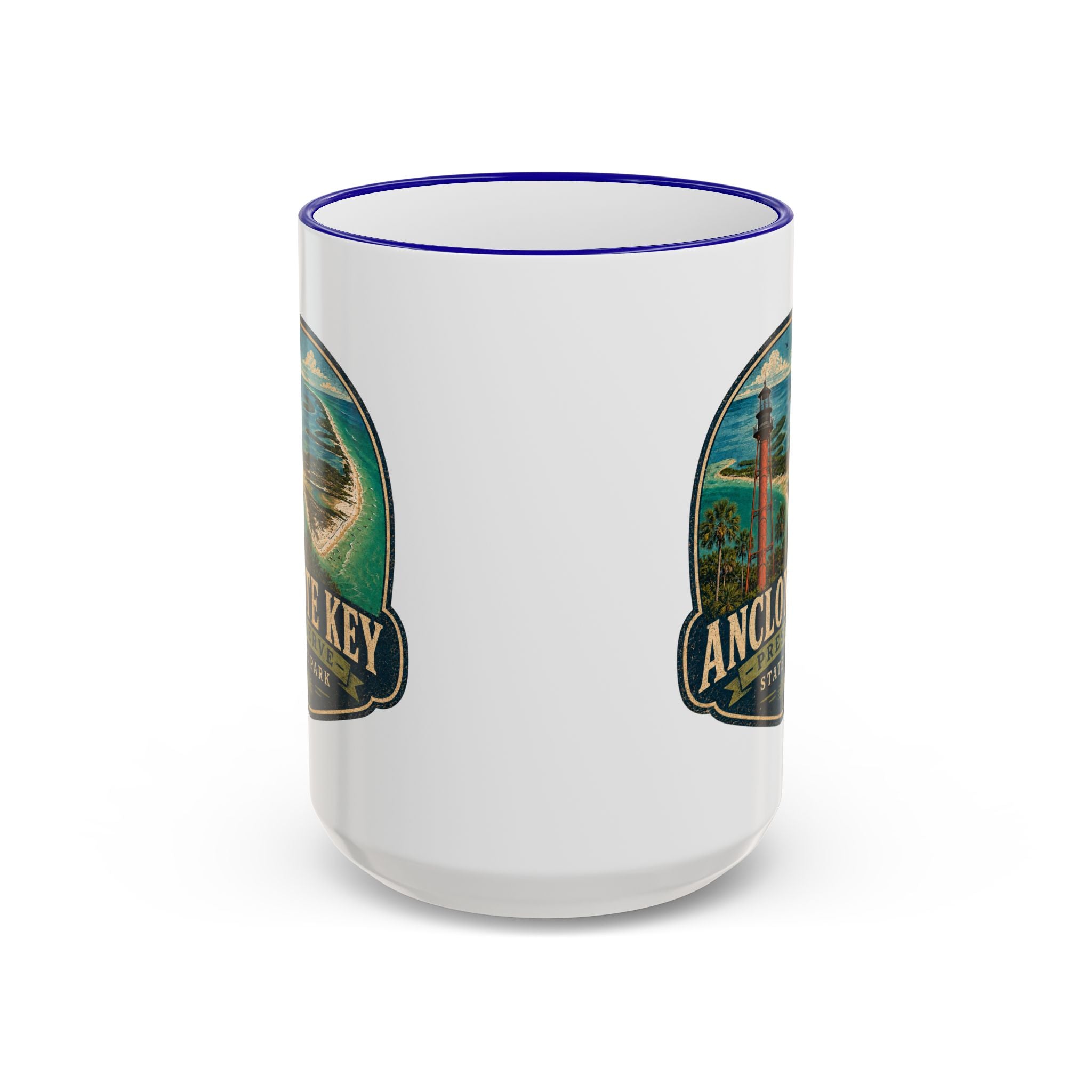 Anclote Key Vintage Mug — Accent Rim & Handle 11oz/15oz