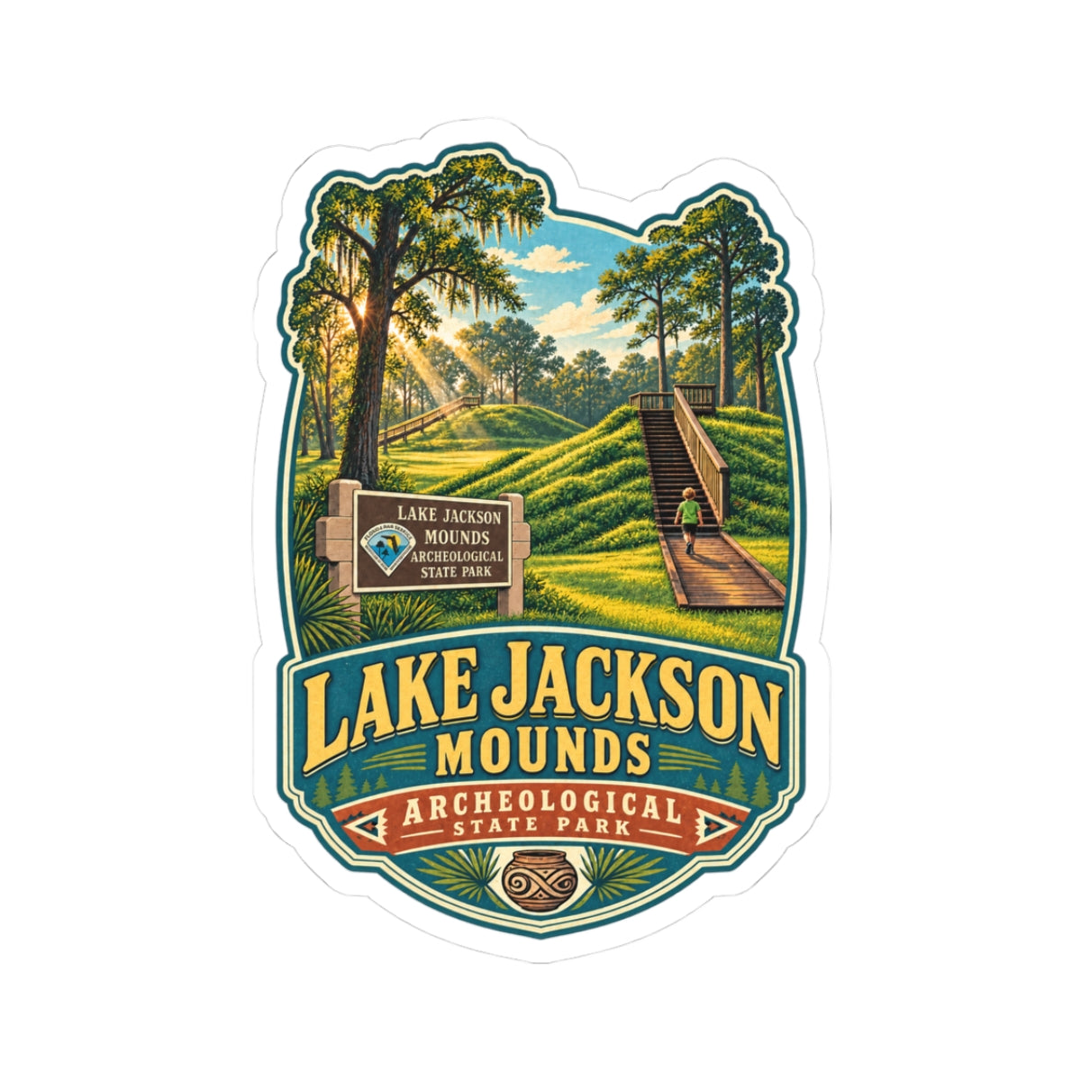Lake Jackson Mounds State Park Sticker – Scenic Kiss-Cut Vinyl Decal