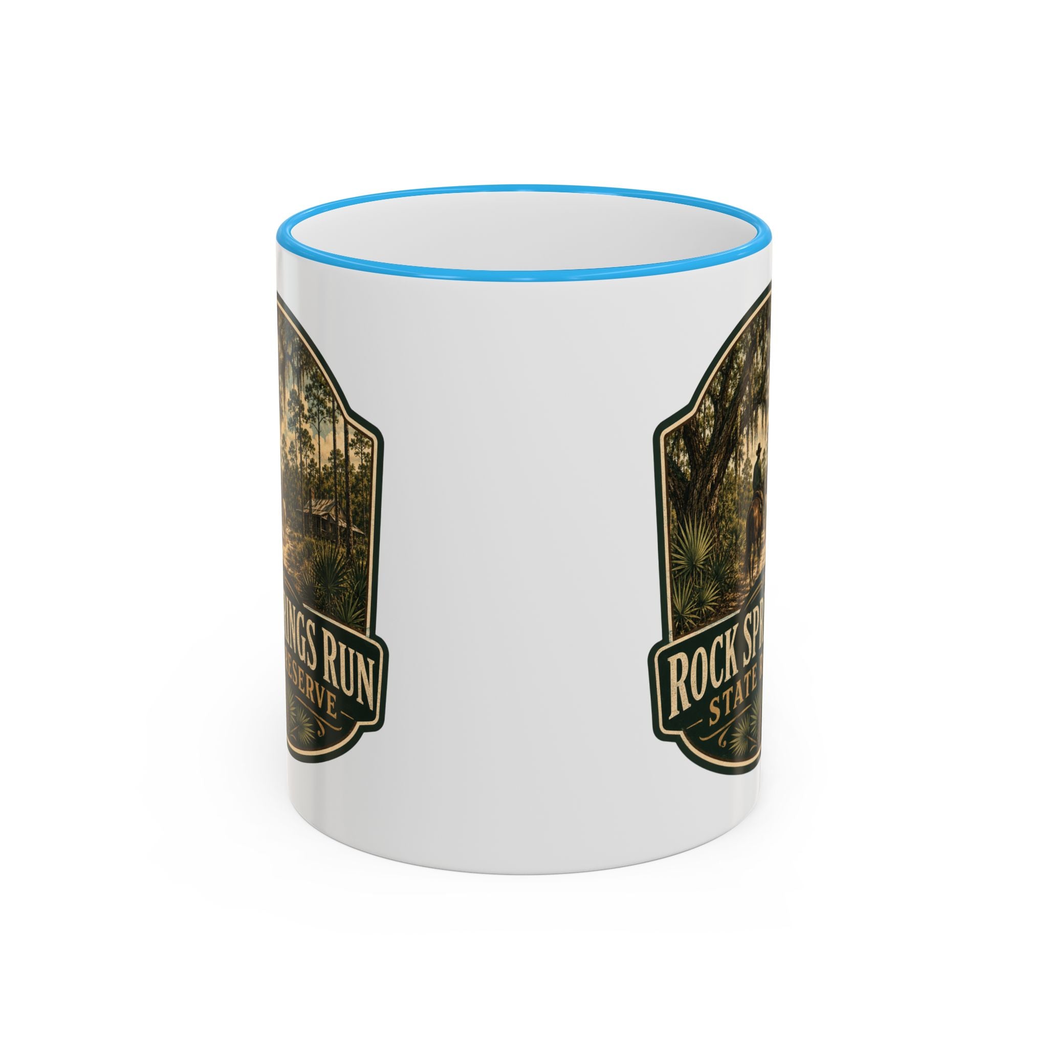 Rock Springs Run Vintage Mug — Accent Rim & Handle 11oz/15oz