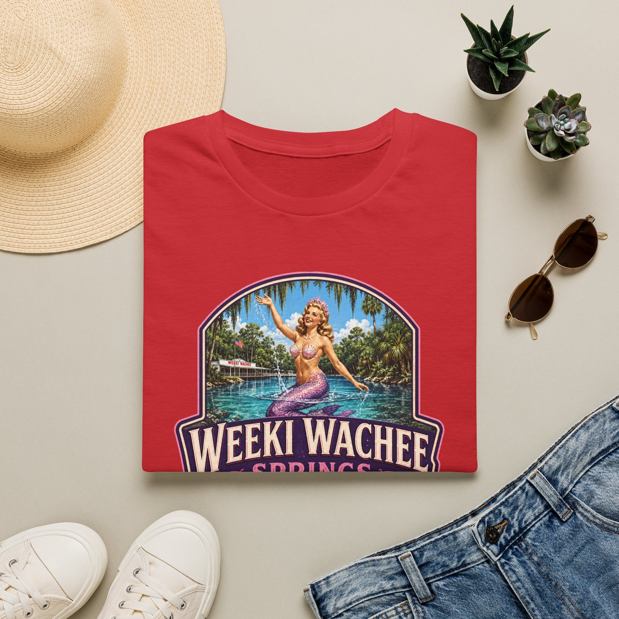 Weeki Wachee Springs — Retro Tee Pink