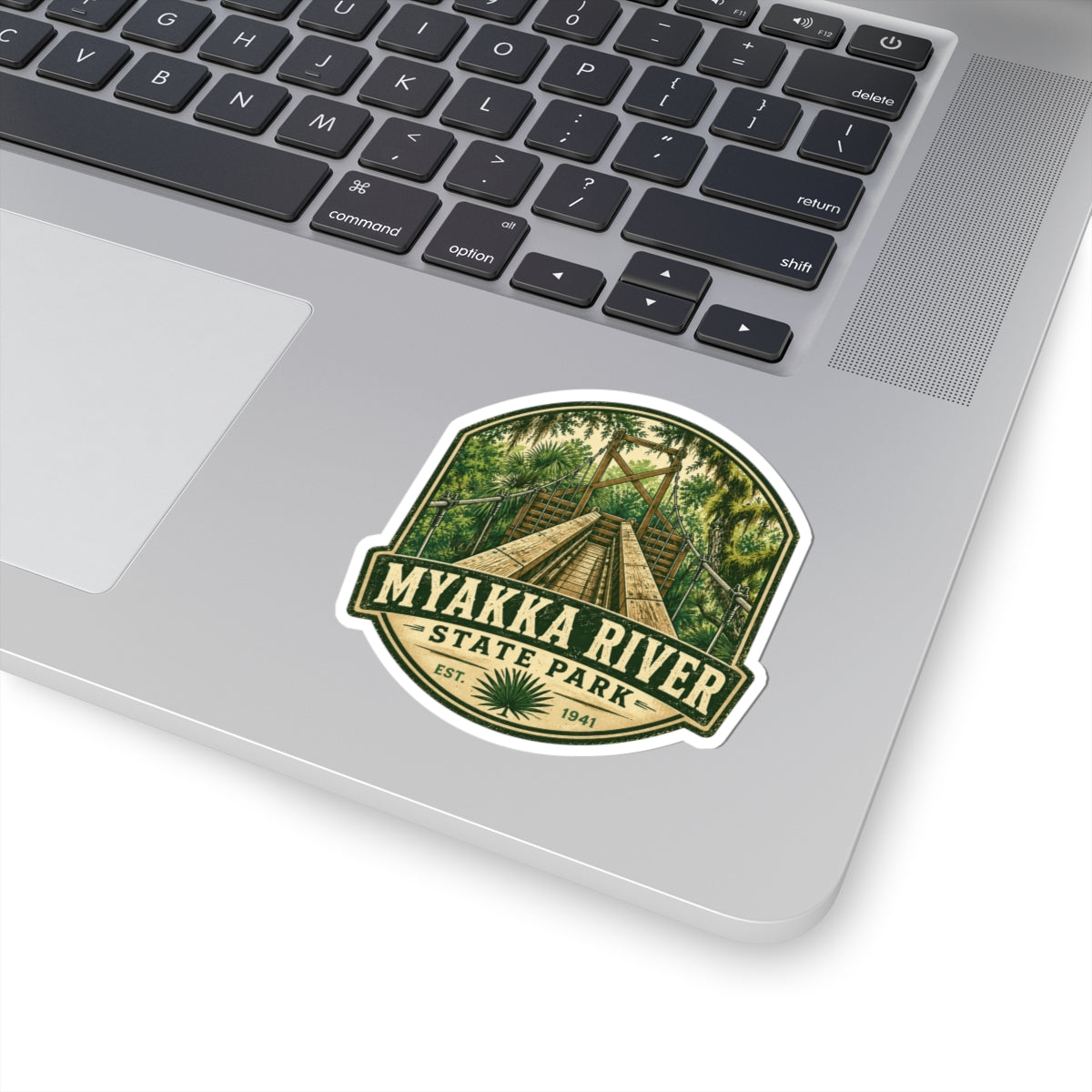 Myakka River State Park Kiss-Cut Sticker — Vintage Boardwalk Badge