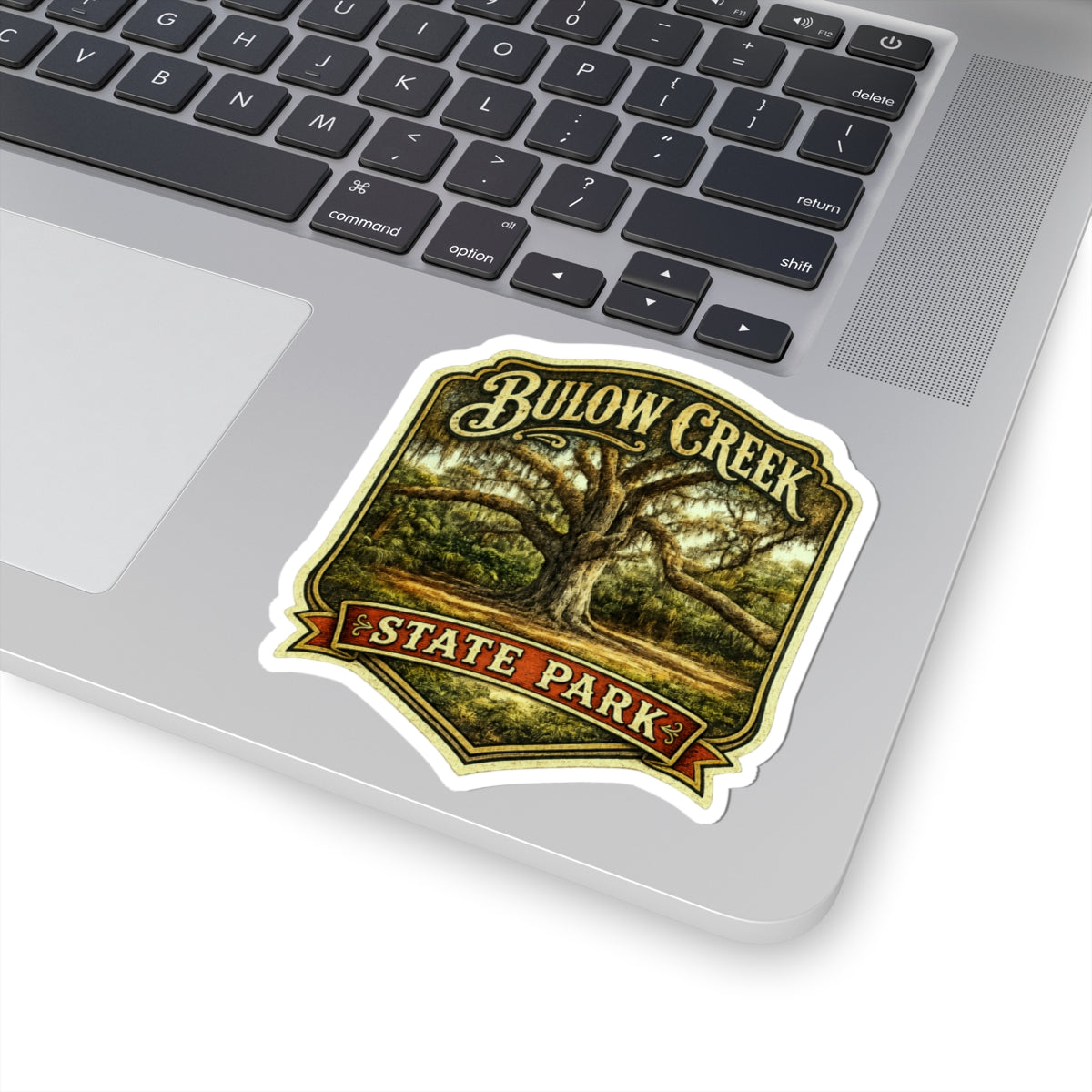 Bulow Creek State Park Sticker — Vintage Oak Tree Kiss-Cut Vinyl Sticker