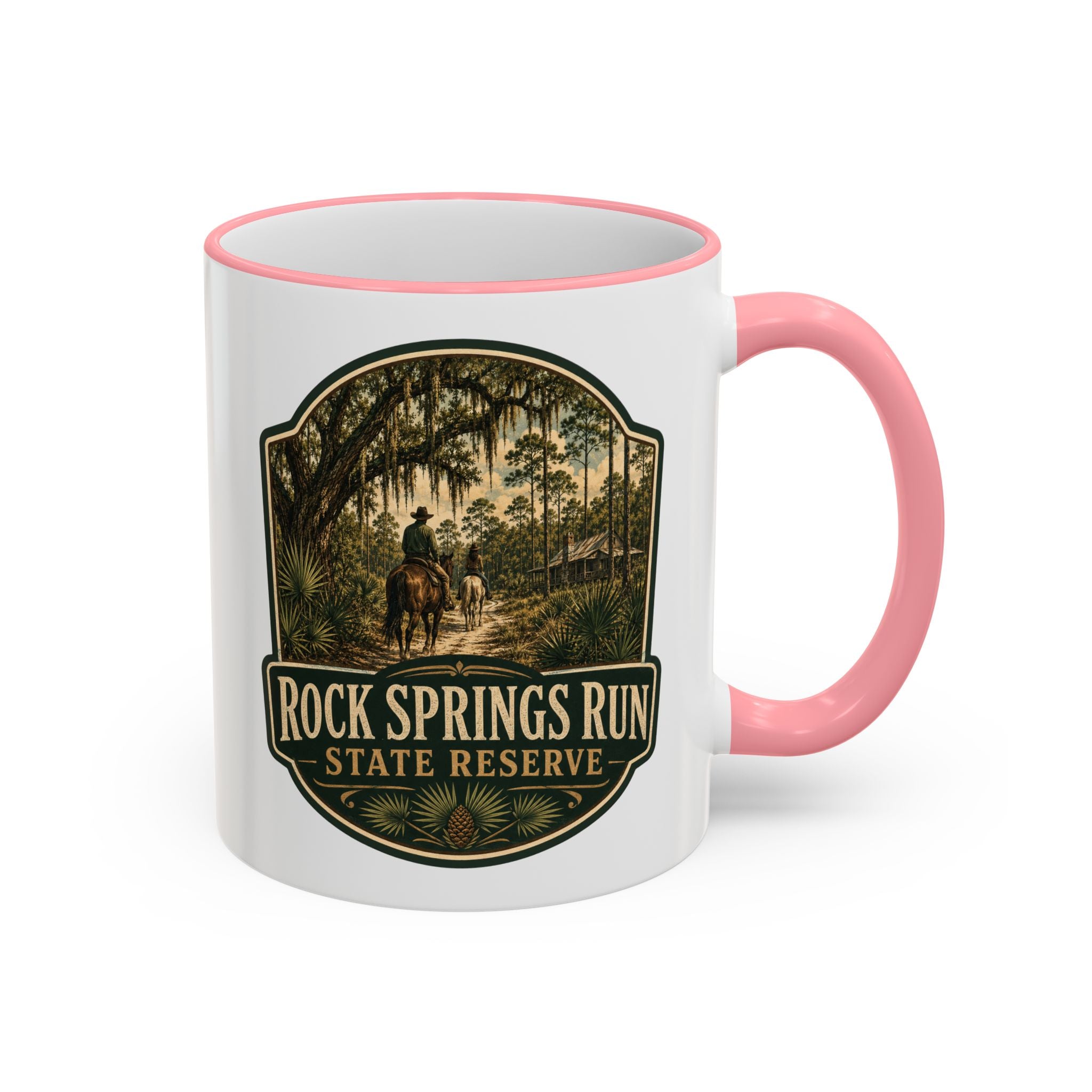 Rock Springs Run Vintage Mug — Accent Rim & Handle 11oz/15oz
