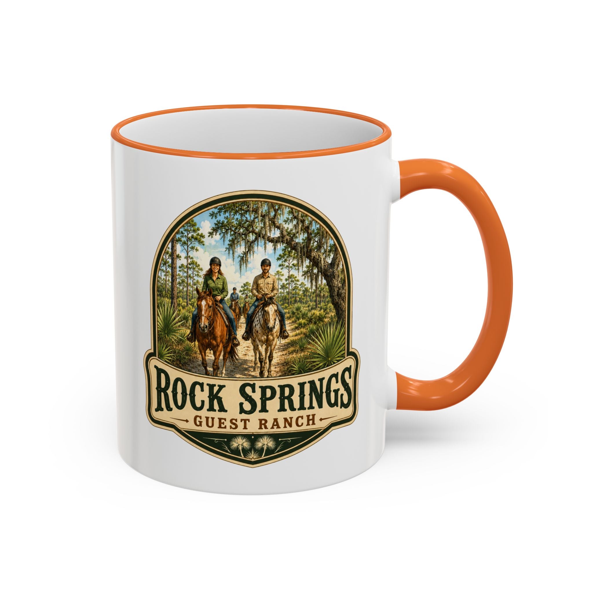 Rock Springs Guest Ranch Vintage Mug — Accent Rim & Handle 11oz/15oz