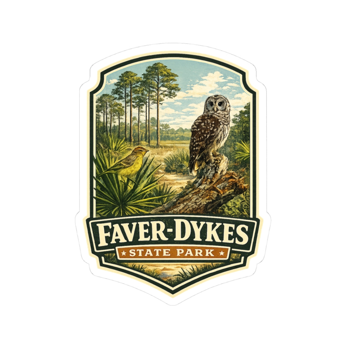 State Park Sticker — Faver-Dykes Owl Nature Decal