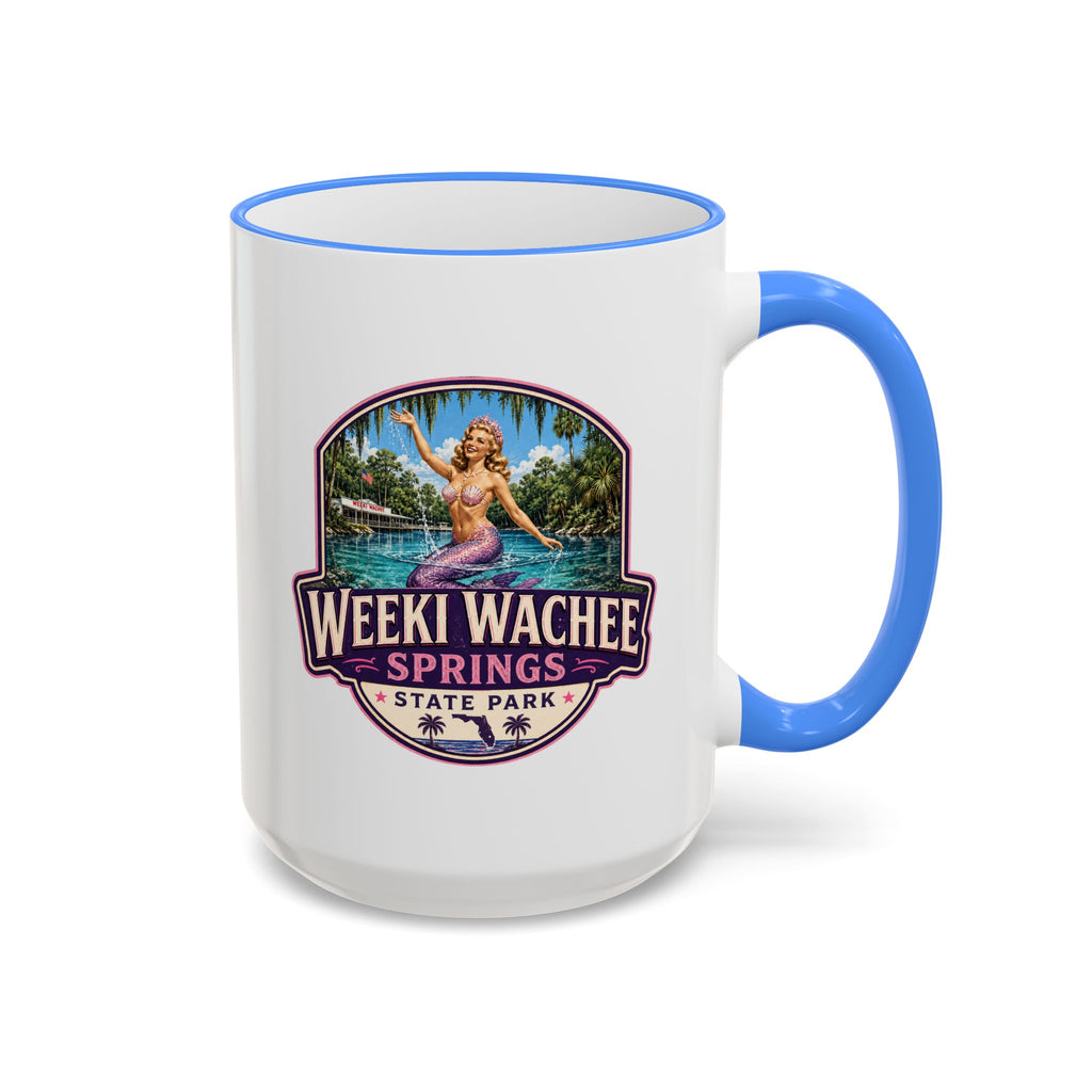 Weeki Wachee Vintage Mug Pink — Accent Rim & Handle 11oz/15oz