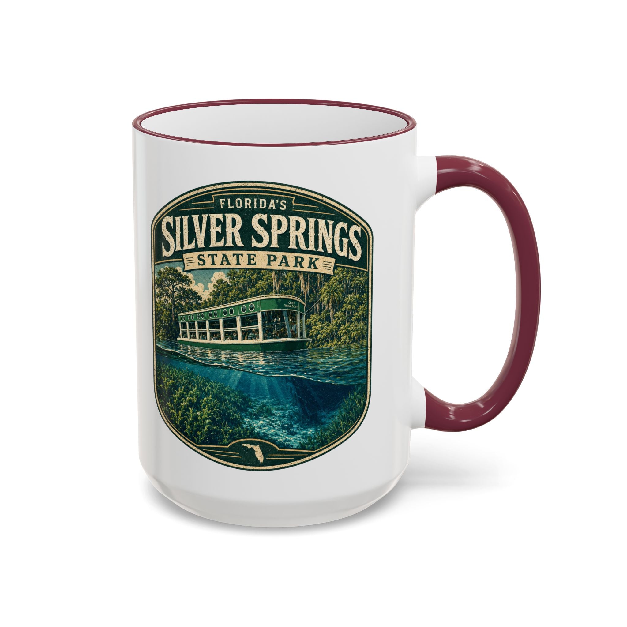 Silver Springs Vintage Mug — Accent Rim & Handle 11oz/15oz