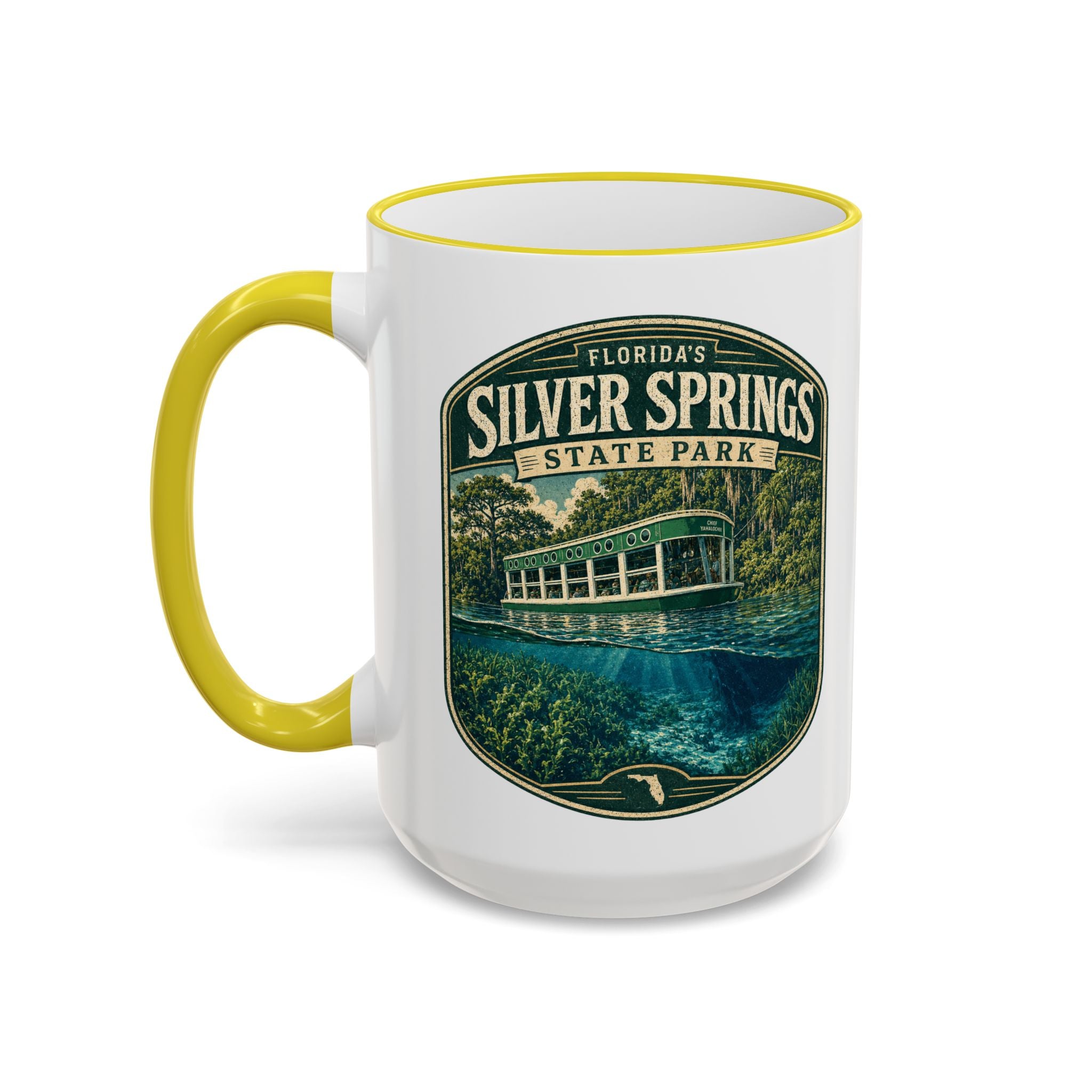 Silver Springs Vintage Mug — Accent Rim & Handle 11oz/15oz